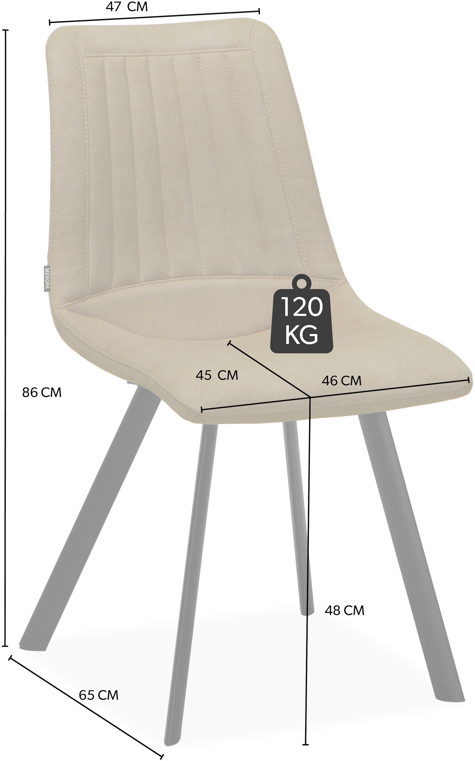 OMG Design Esszimmerstuhl »Pluto«, (Set), 2 St., Stoff, pflegeleichte Microfaser, Lederoptik