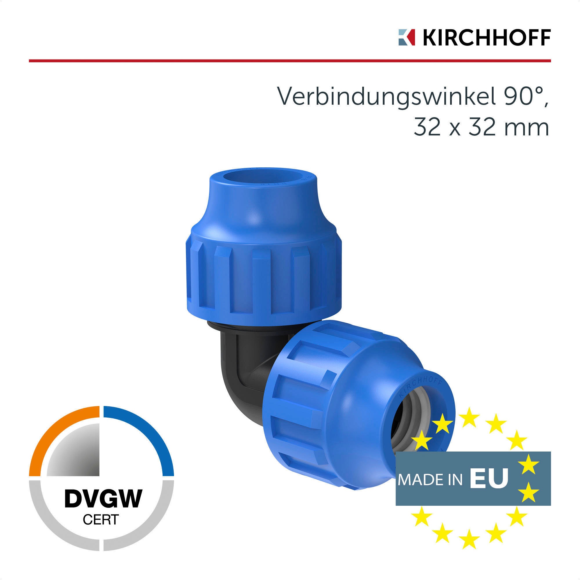 Kirchhoff Winkelstück, für HDPE Rohr, 32 mm