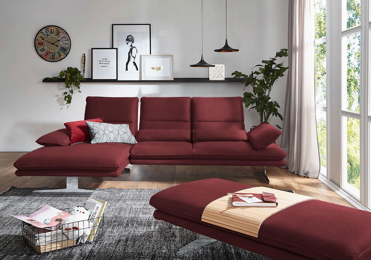 W.SCHILLIG Ecksofa "broadway, Designsofa mit tollem Sitzkomfort, L-Form", S günstig online kaufen