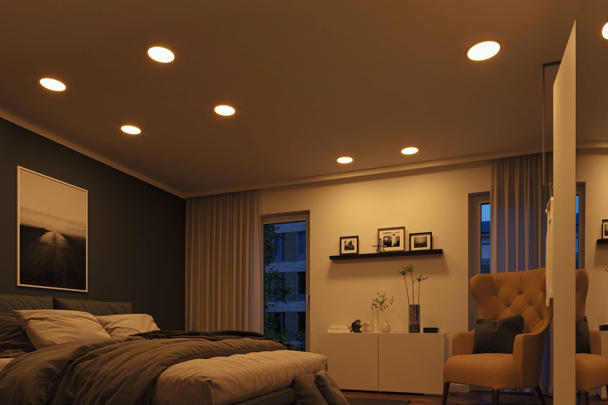Paulmann LED Bad-Einbauleuchte »Areo«, Schutzart IP44, WarmDim-Stepschaltung, Ø 17,5 cm, inkl. LED Leuchtmittel