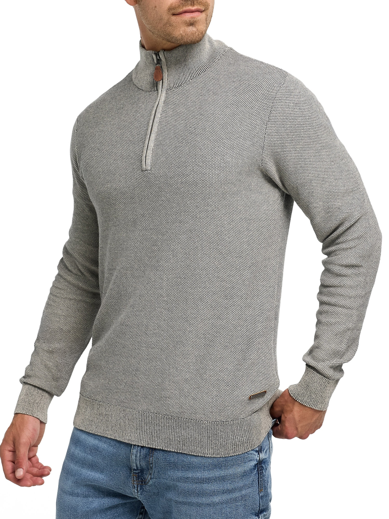 Indicode Troyer »INJexmon ½ Zip« Baumwolle, regular fit