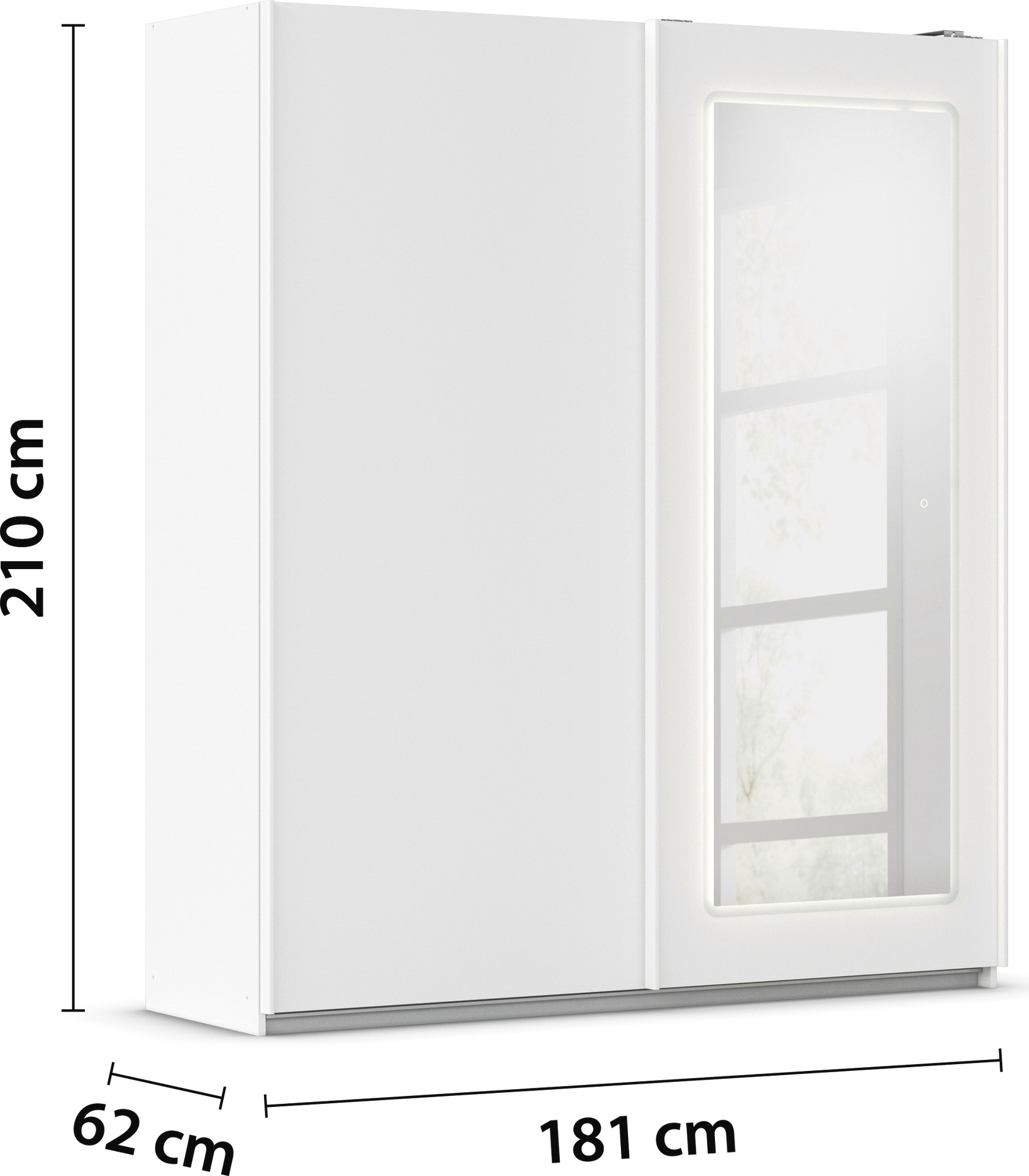 rauch Schwebetürenschrank »Kleiderschrank Schrank Garderobe Wäscheschrank ABRAXXAS«, mit Spiegel und integrierter dimmbarer LED-Beleuchtung MADE IN GERMANY