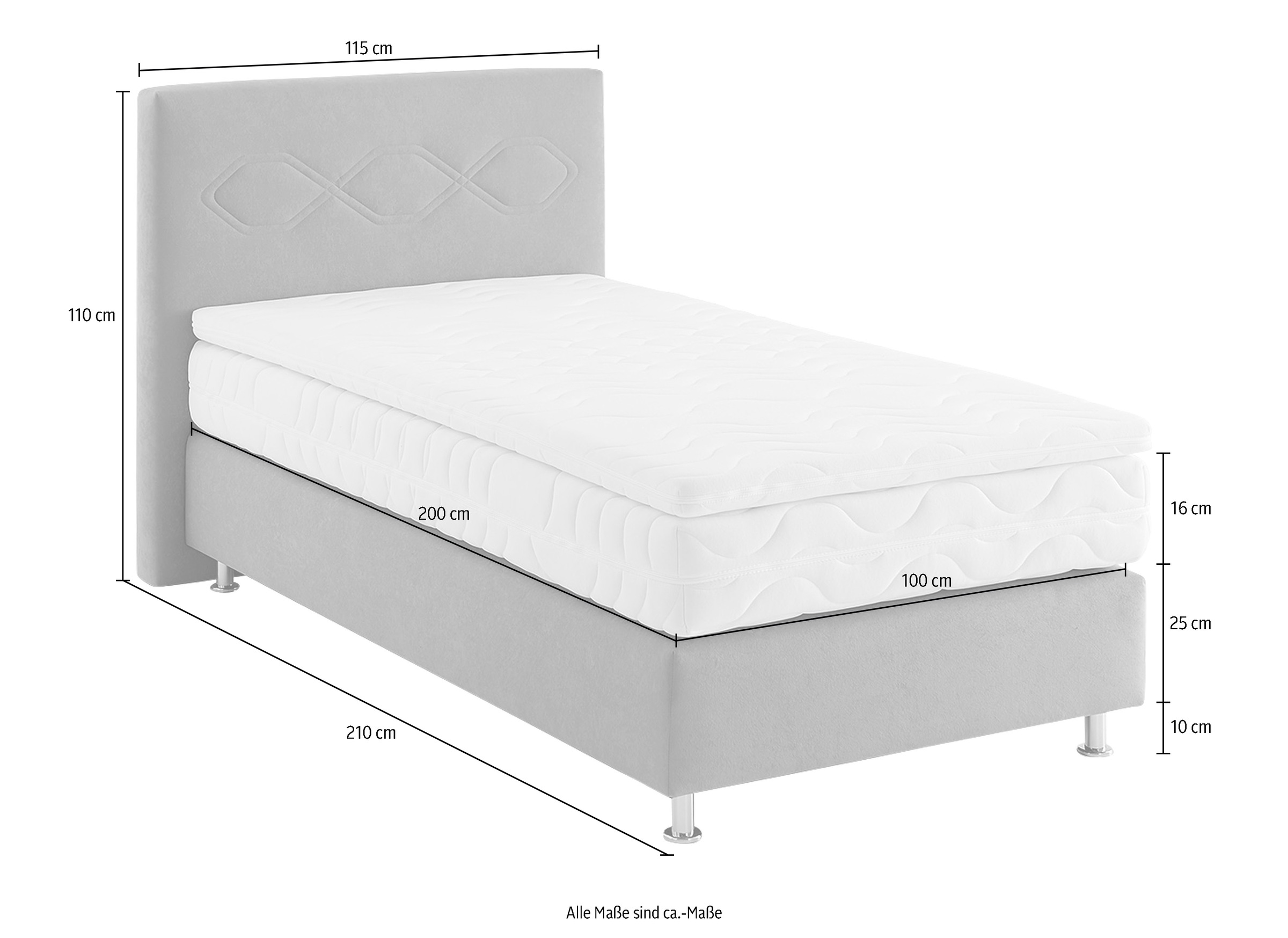 Westfalia Schlafkomfort Boxspringbett, wahlweise mit Topper
