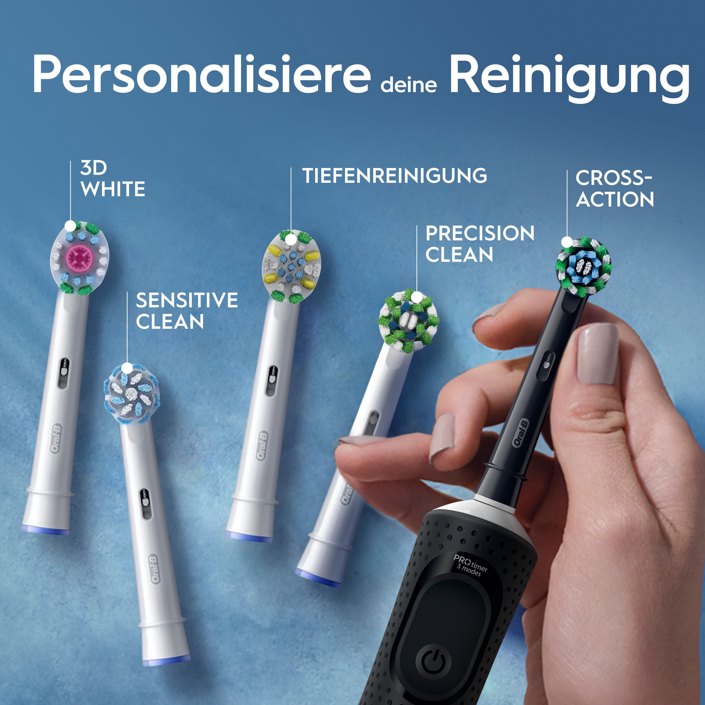 Oral-B Elektrische Zahnbürste »Vitality Pro Doppelpack« 2 Stk. Aufsteckbürsten Indikator-Borsten