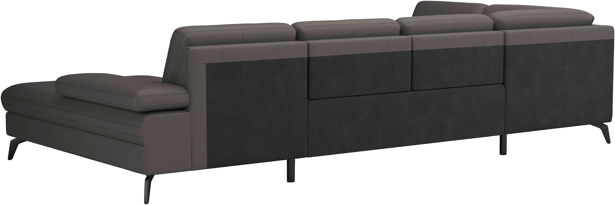 sit&more Wohnlandschaft »Morris U-Form, inkl. Sitztiefenverstellung«, wahlweise mit Armteilverstellung, Bettfunktion & Bettkasten