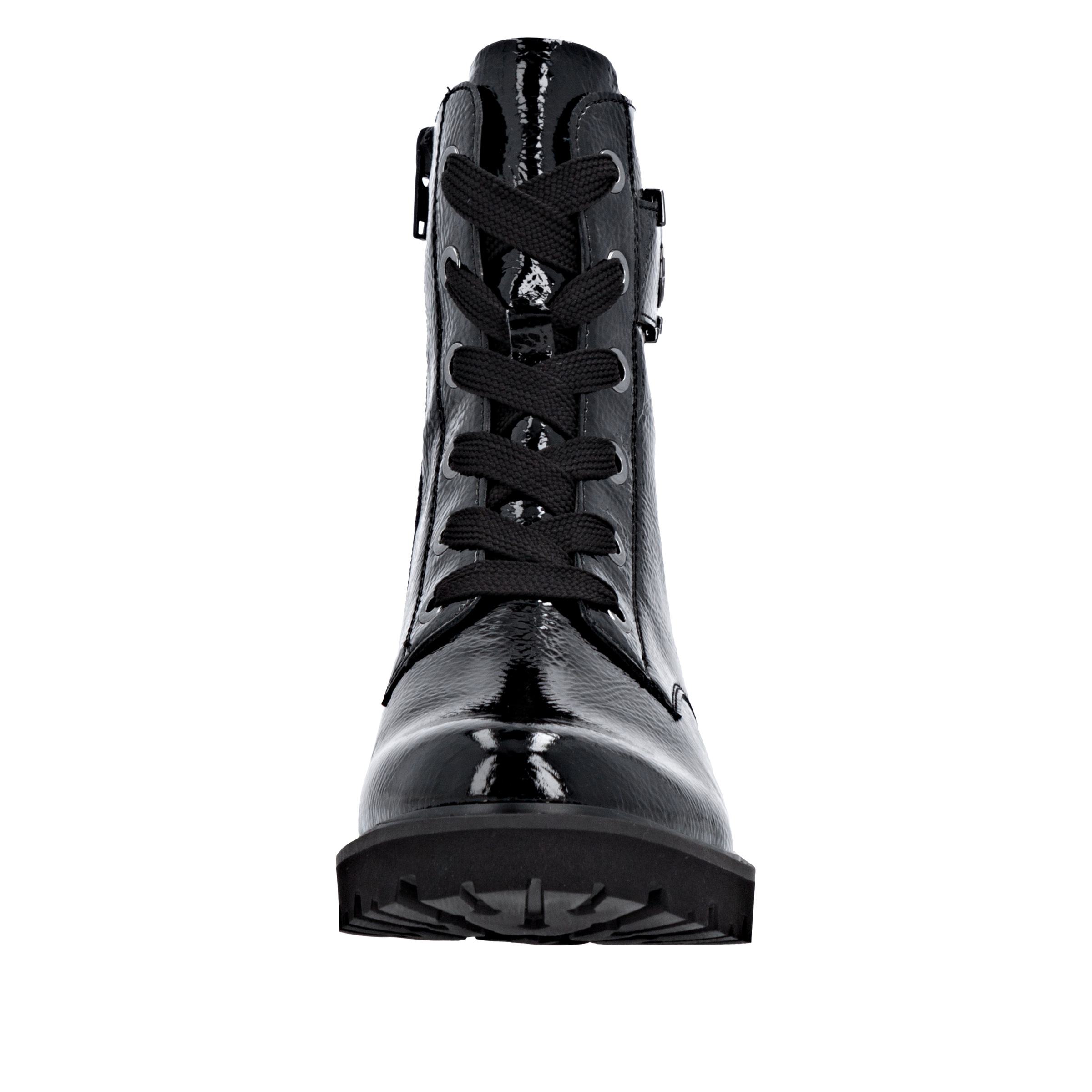 Remonte Schnürstiefelette, Blockabsatz, Schnürboots im Kroko-Look, Innenreißverschluss
