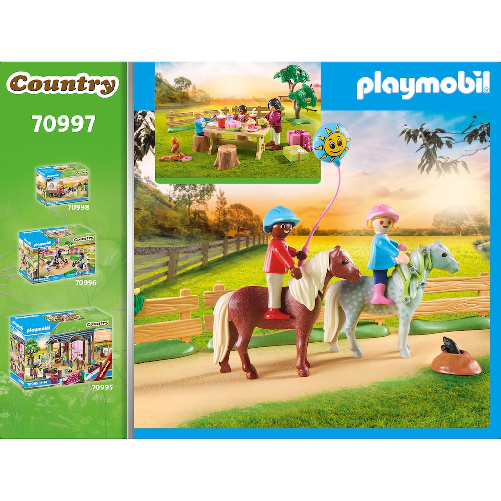 Playmobil® Konstruktions-Spielset »Kindergeburtstag auf dem Ponyhof (70997), Country«, (81 St.)