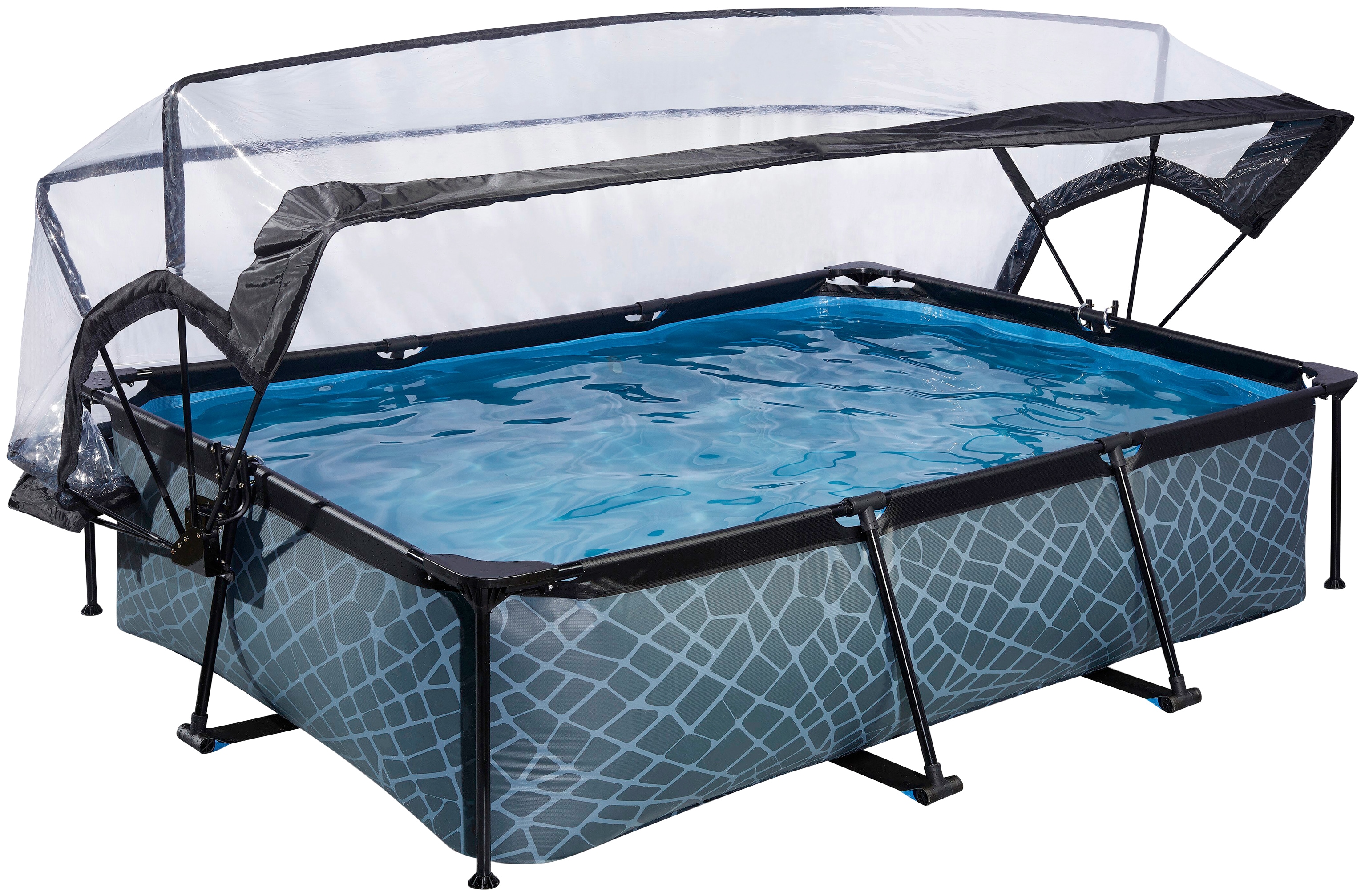 Framepool, (Set), BxLxH: 200x300x65 cm, mit Sonnendach grau B/H/L: Breite 200 cm x Höhe 65 cm x Länge 300 cm