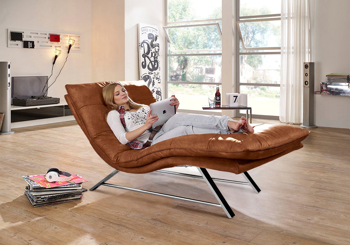 W.SCHILLIG Relaxliege »daily dreams«, in Waffelkissen-Optik, wahlweise mit Motor, Kufengestell, in 2 Breiten