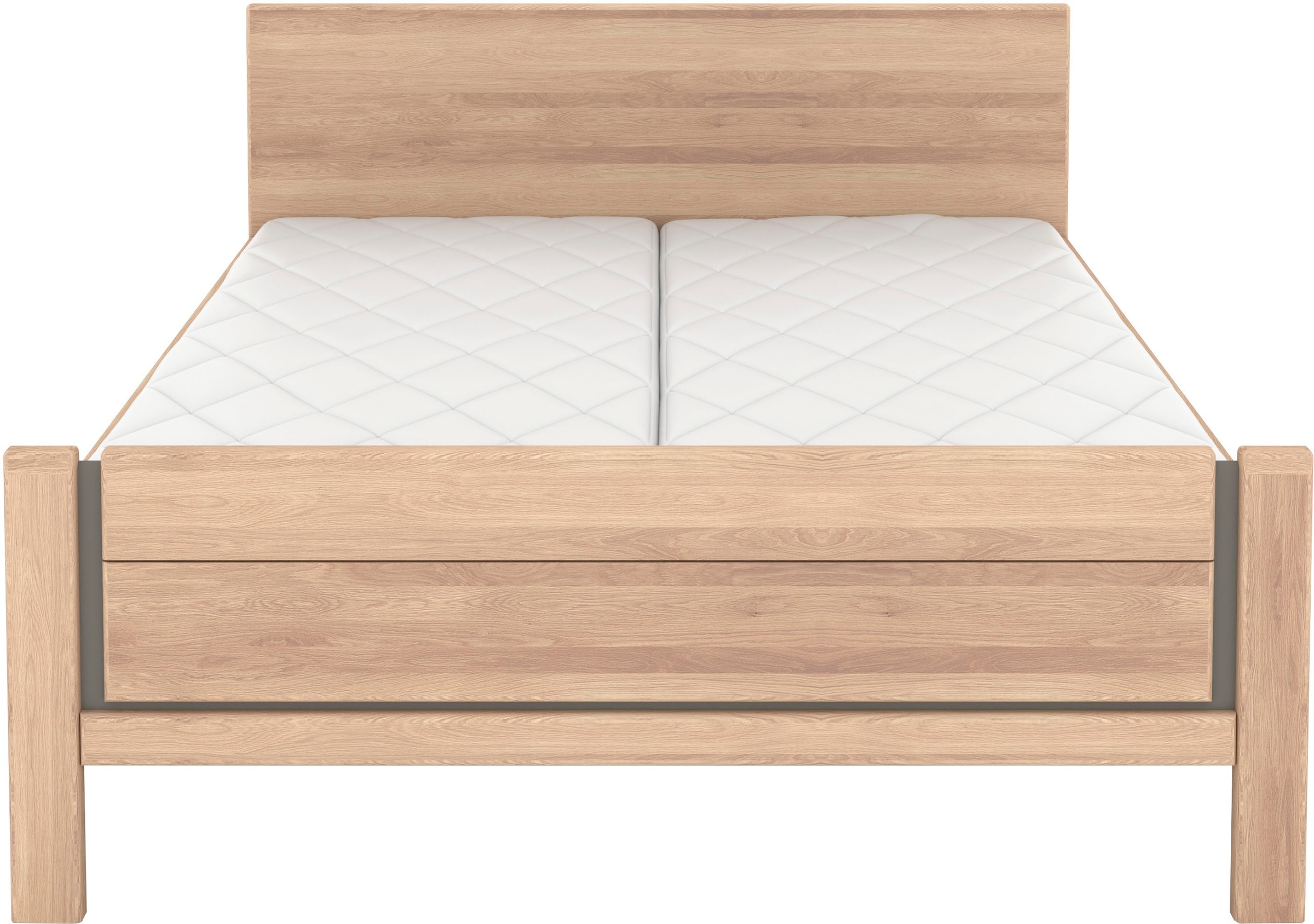 Musterring Holzbett »Sorrent, Bettgestell, Bettrahmen, teilmassiv Eiche«, (MADE IN GERMANY), Eiche teilmassiv, Liegehöhenverstellung, Stollenfußteil