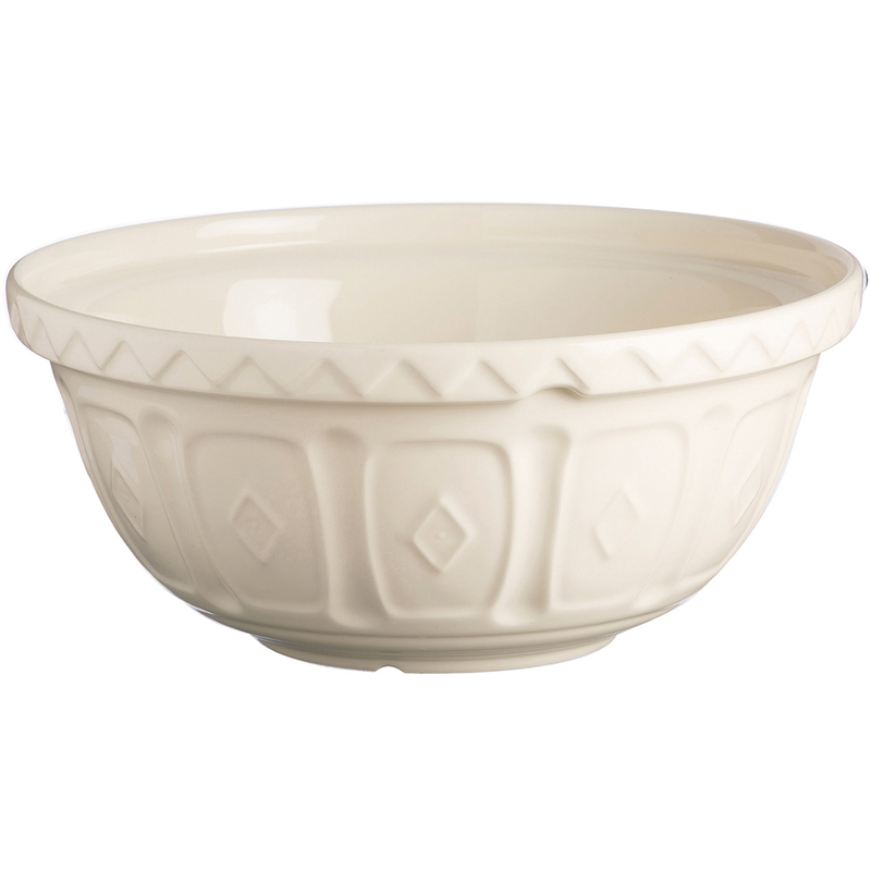 MASON CASH Rührschüssel 1 Stk. aus Steingut mit markantem Muster, auch als Obst- oder Salatschüssel creme