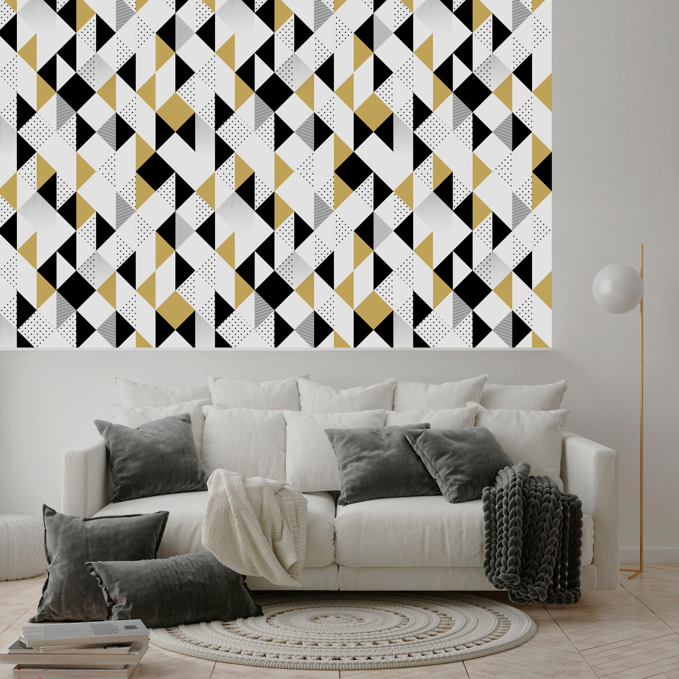 queence Vinyltapete »Omara«, gemustert-Farbverlauf-bedruckt-abstrakt, 90x250cm, selbstklebend, kinderleichte Anbringung, Sticker