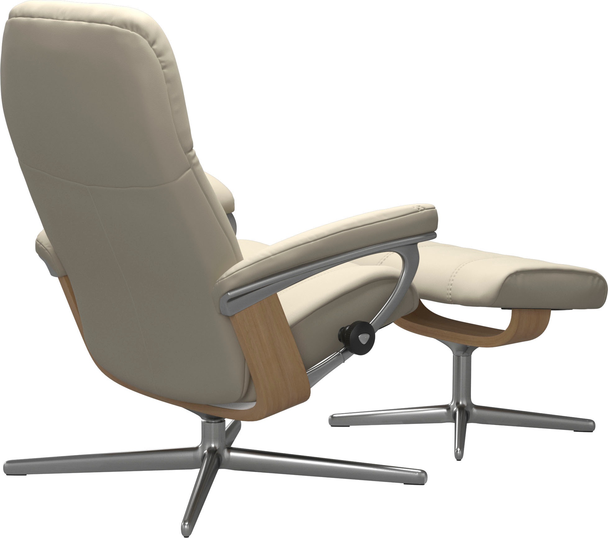 Stressless® Relaxsessel »Consul«, (Set, Relaxsessel mit Hocker), mit Hocker, mit Cross Base, Größe S, M & L, Holzakzent Eiche