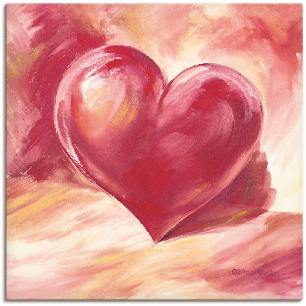 Artland Wandbild »Rosa/rotes Herz«, Herzen, (1 St.)