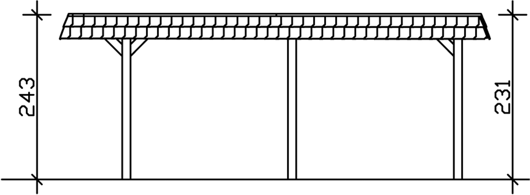Skanholz Einzelcarport »Wendland«, Holz, 291 cm, Anthrazit, schwarze Blende