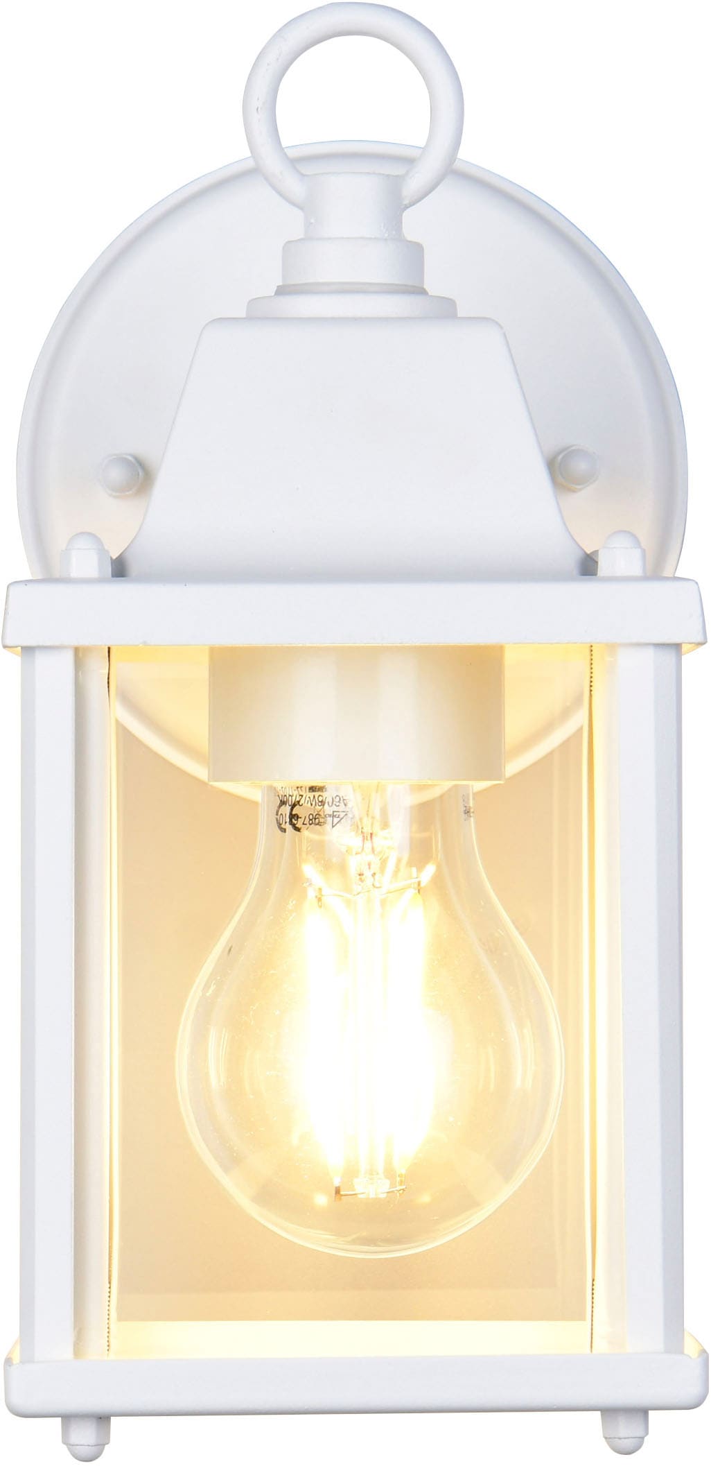 TRIO Leuchten Außen-Wandleuchte »MIRANDE, Hauswand Leuchte Laterne mit Glasschirm, exkl 1x E27 max 40W«, 1 flammig, Leuchtmittel E27 | Leuchtmittel wechselbar, IP23, Outdoor Wandlampe für wechselbare Leuchtmittel Höhe 23cm