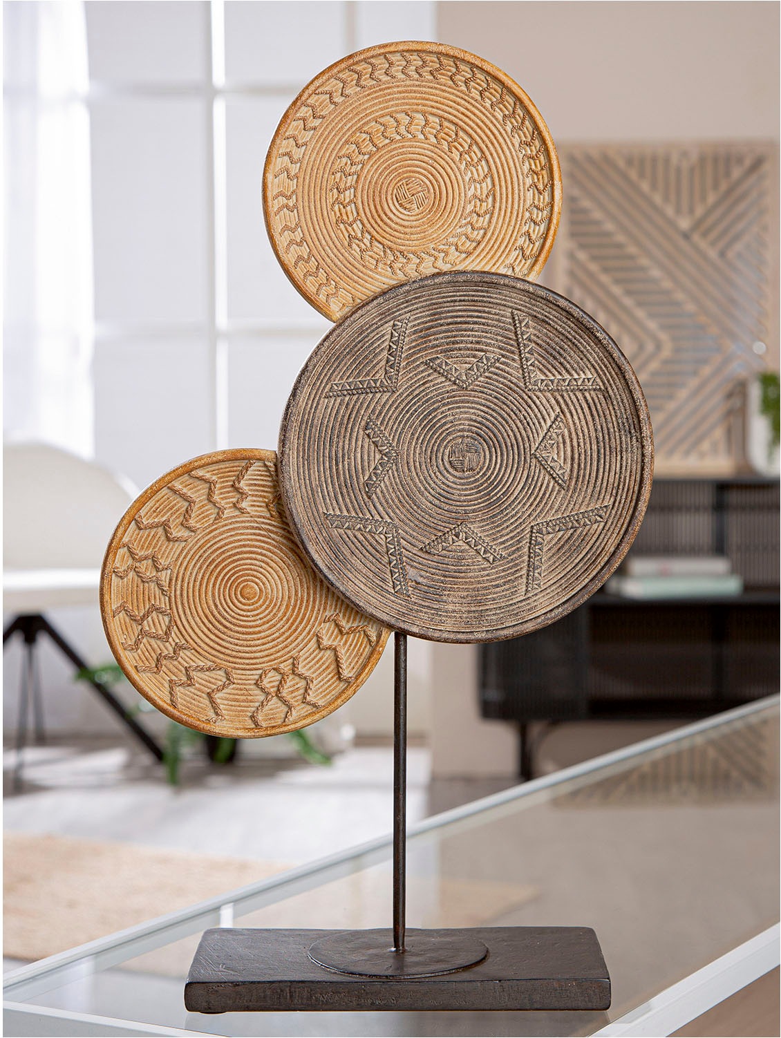 Casablanca by Gilde Dekoobjekt »Skulptur rund Esculpida naturfarben H. 44 c günstig online kaufen