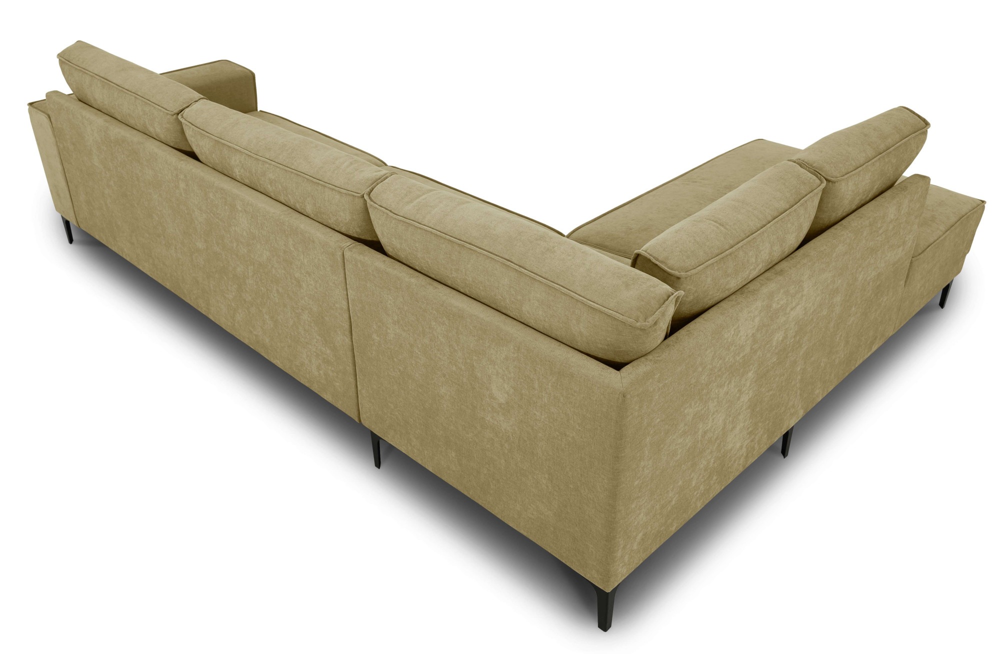 Places of Style Ecksofa »Polsterecke Oland, Struktur, Flachgewebe, Luxus-Microfaser, Boucle«, L-Form, 289 cm, Wellenunterfederung, Skandi-Design, Metallfüße