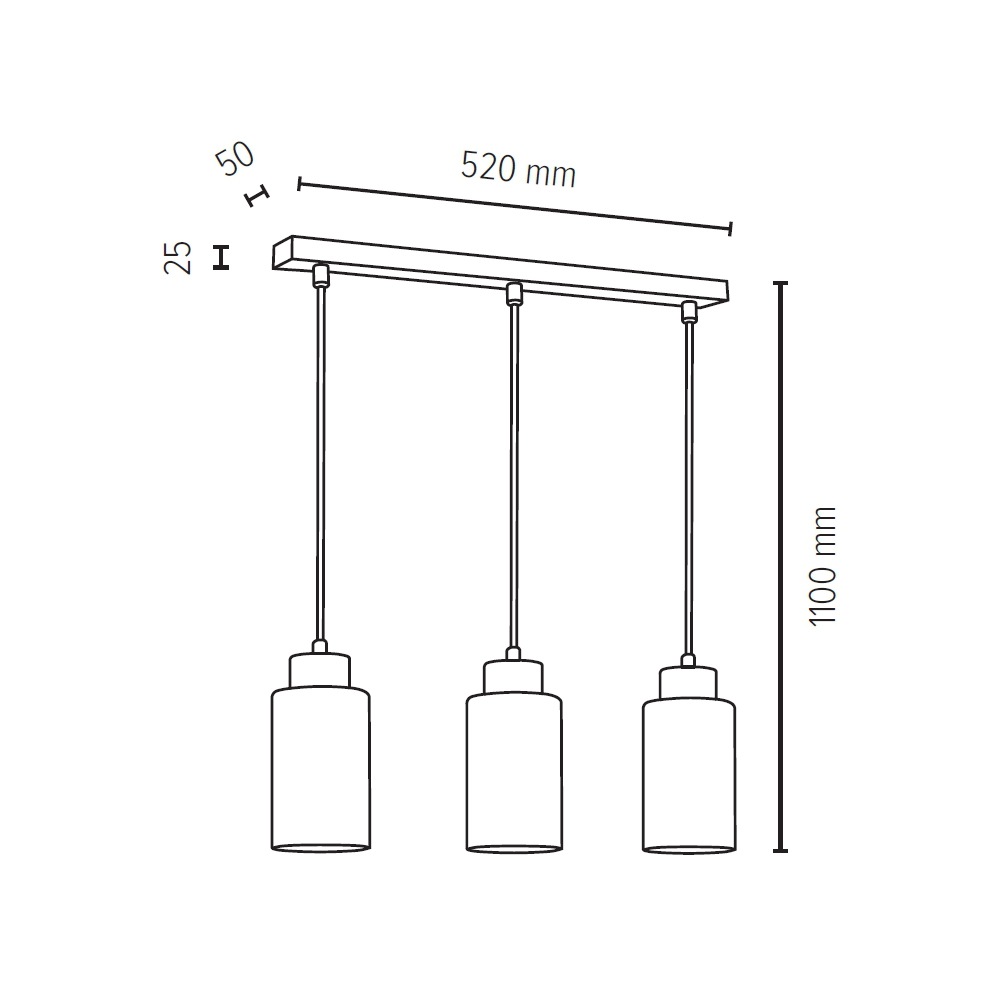 SPOT Light Pendelleuchte »BOSCO«, 3 flammig, Leuchtmittel E27 | ohne Leuchtmittel, Hängeleuchte, Naturprodukt aus Eichenholz, Nachhaltig, Schirm aus Glas