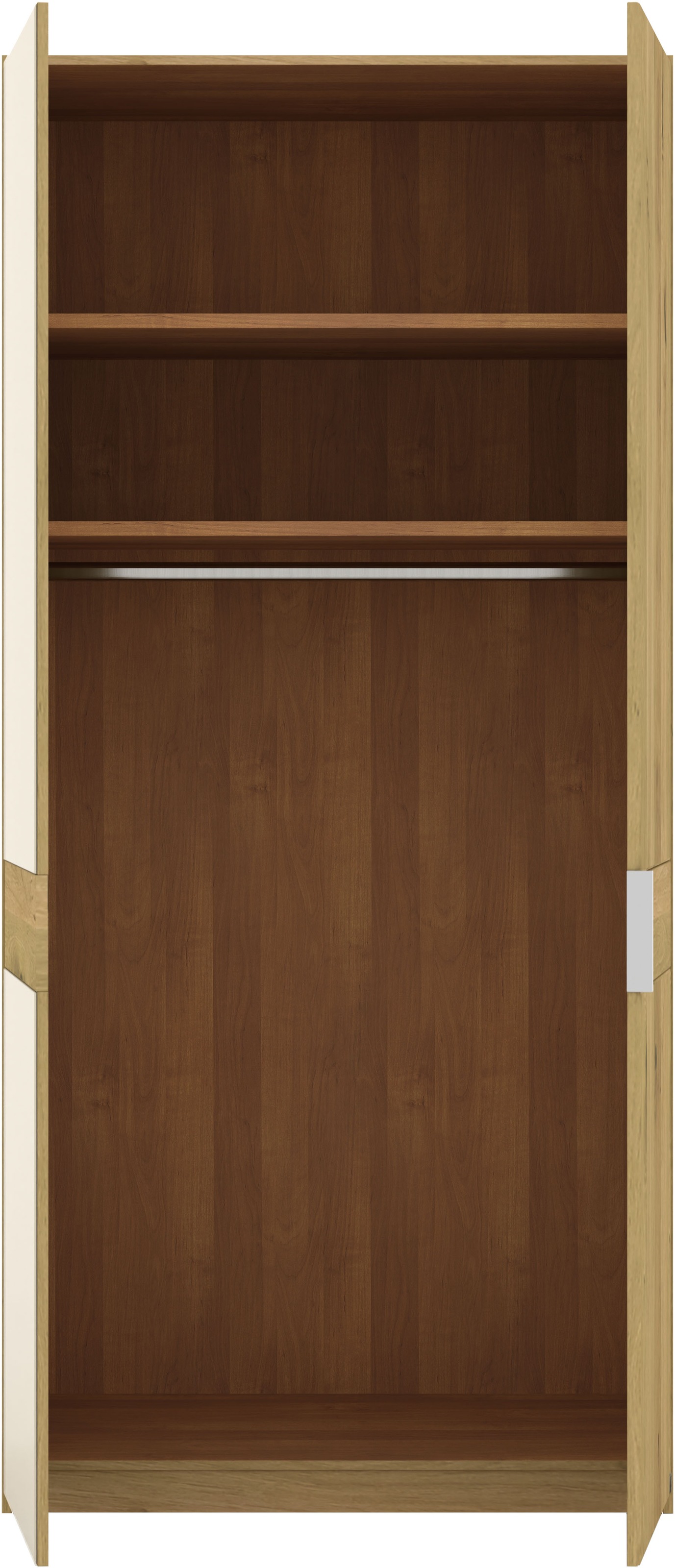 Musterring Drehtürenschrank »Savona, Kleiderschrank, Schrank, Garderobe, teilmassiv Eiche«, (mit Türdämpfern, mit Spiegel oder Glas, extra Böden, MADE IN GERMANY), Türen in Bianco-Eiche massiv, Spiegel-/Glastüren, verschiedene Größen