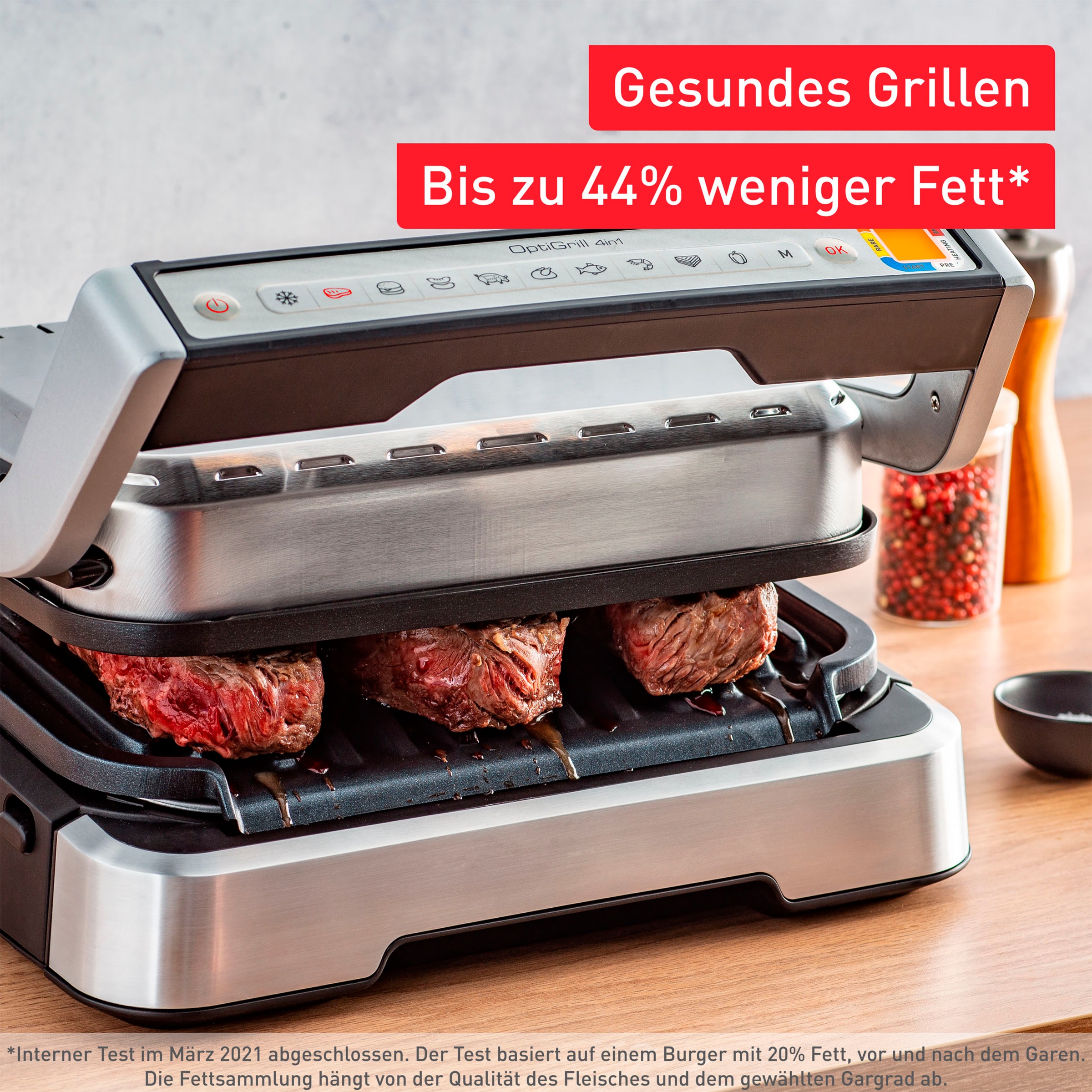 Tefal Kontaktgrill »GC774D TK OptiGrill 4in1 Grillen/BBQ/Ofen/kompl. Mahlzeit«, 2100 W, inkl. Backschale, Gratis Tipp-Kick-Spiel
