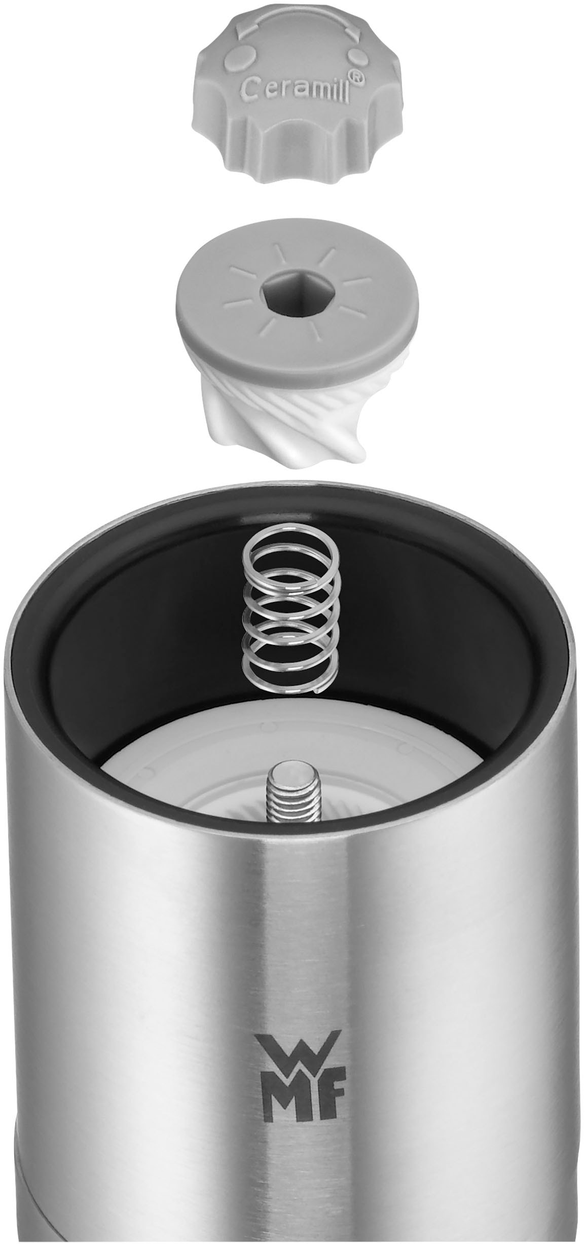 WMF Gewürzmühle »De Luxe«, (3 St.), Keramikmahlwerk, stufenlos einstellbare Mahlstärken grob/fein