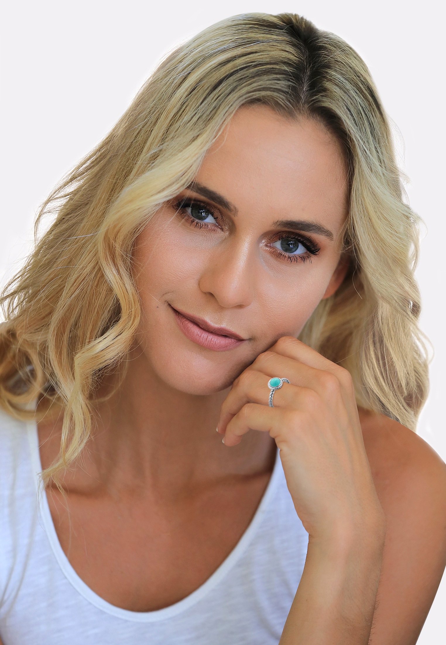 Nenalina Fingerring »Howlith Türkis Geburtsstein Dezember 925 Silber«