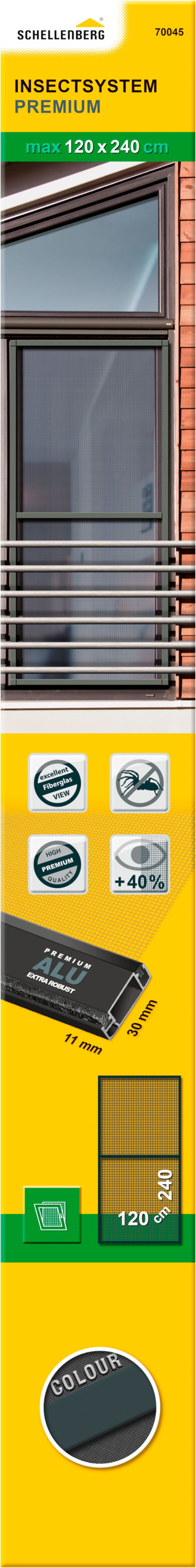 SCHELLENBERG Insektenschutz-Fensterrahmen »Premium für bodentiefe Fenster«