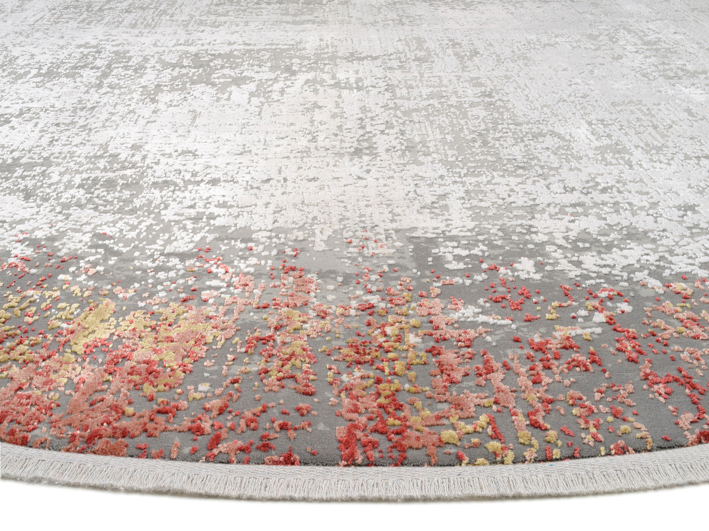 WK WOHNEN Teppich »BORDER«, rund, 8 mm Höhe, hochwertiger Viskoseanteil, samtweiche Oberfläche mit 3 D Effekt