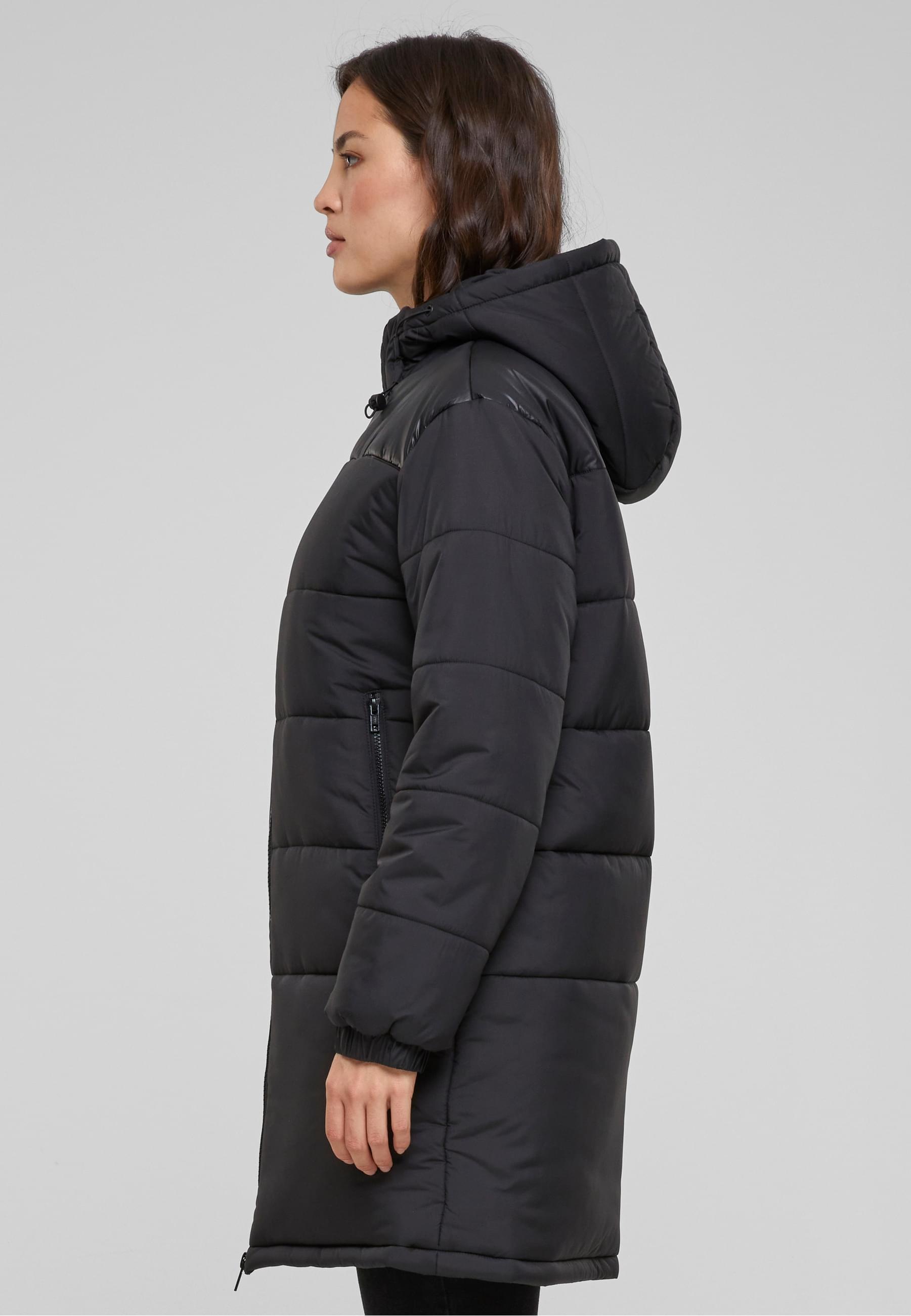 URBAN CLASSICS Winterjacke »Urban Classics Damen Ladies Hooded Mixed Puffer Coat« 1 Stk. tlg. ohne Kapuze