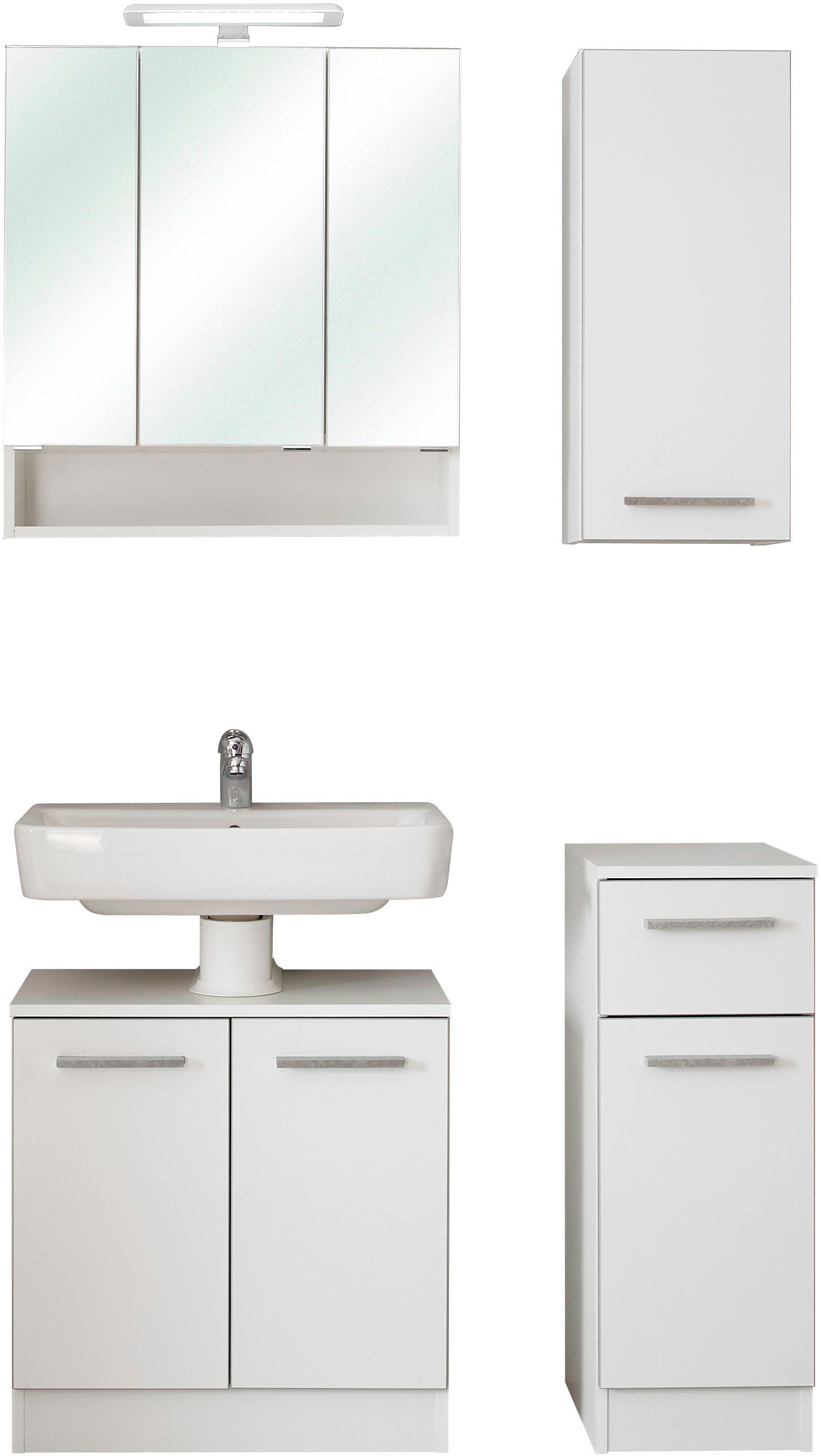 Saphir Badmöbel-Set »Quickset 953 4-teilig, Waschbeckenunterschrank und LED günstig online kaufen