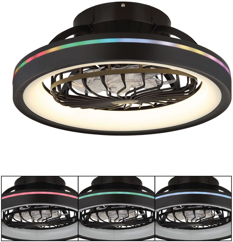 GLOBO LIGHTING Deckenleuchte »DEANNE« LED-Modul 1 Stk. warmweiß - kaltweiß Ventilator opal kühlen-heizen RGB Regenbogen modern Wohnzimmer
