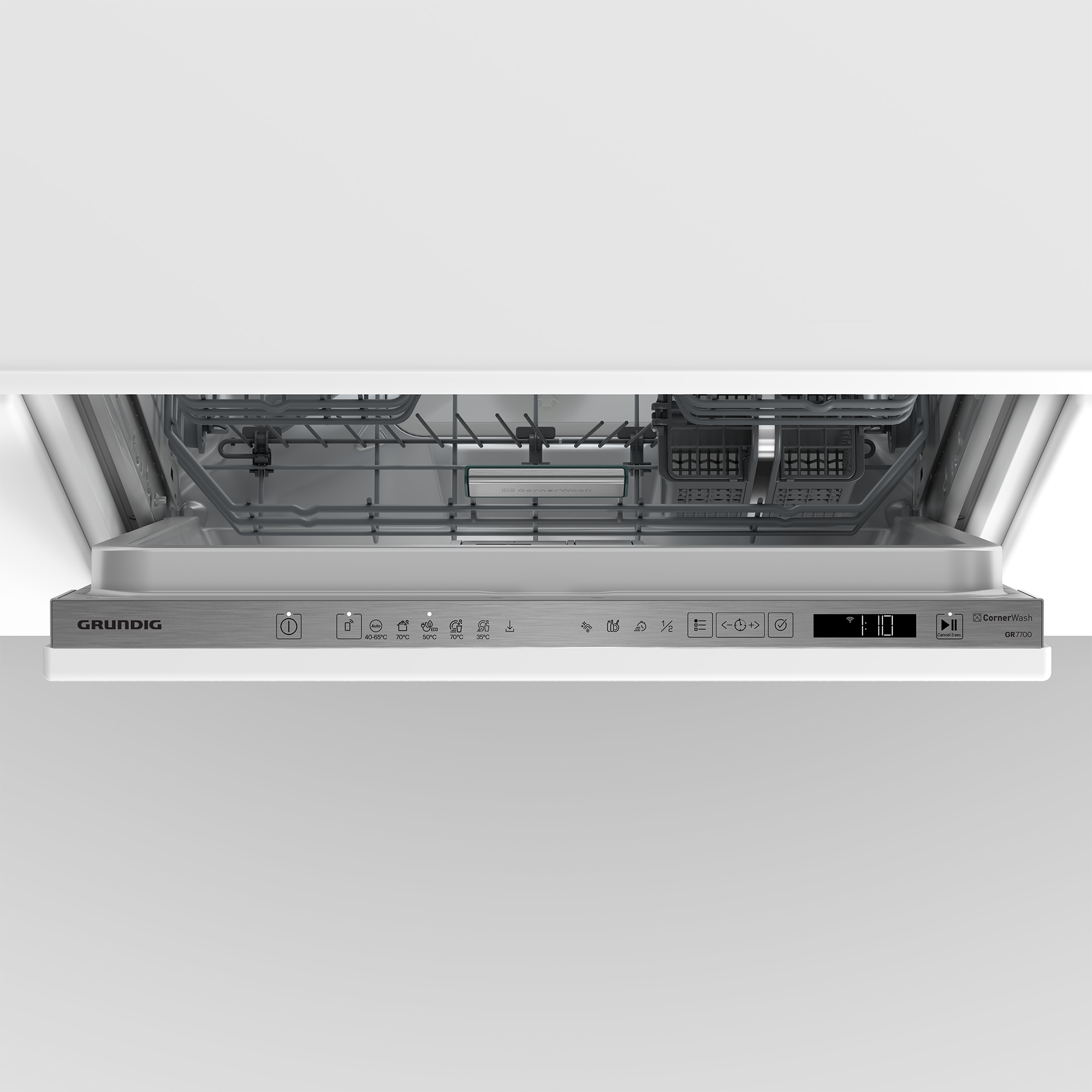 Grundig vollintegrierbarer Geschirrspüler »GNVP4432PW«, 14 Maßgedecke, autom. Spülmitteldosierung