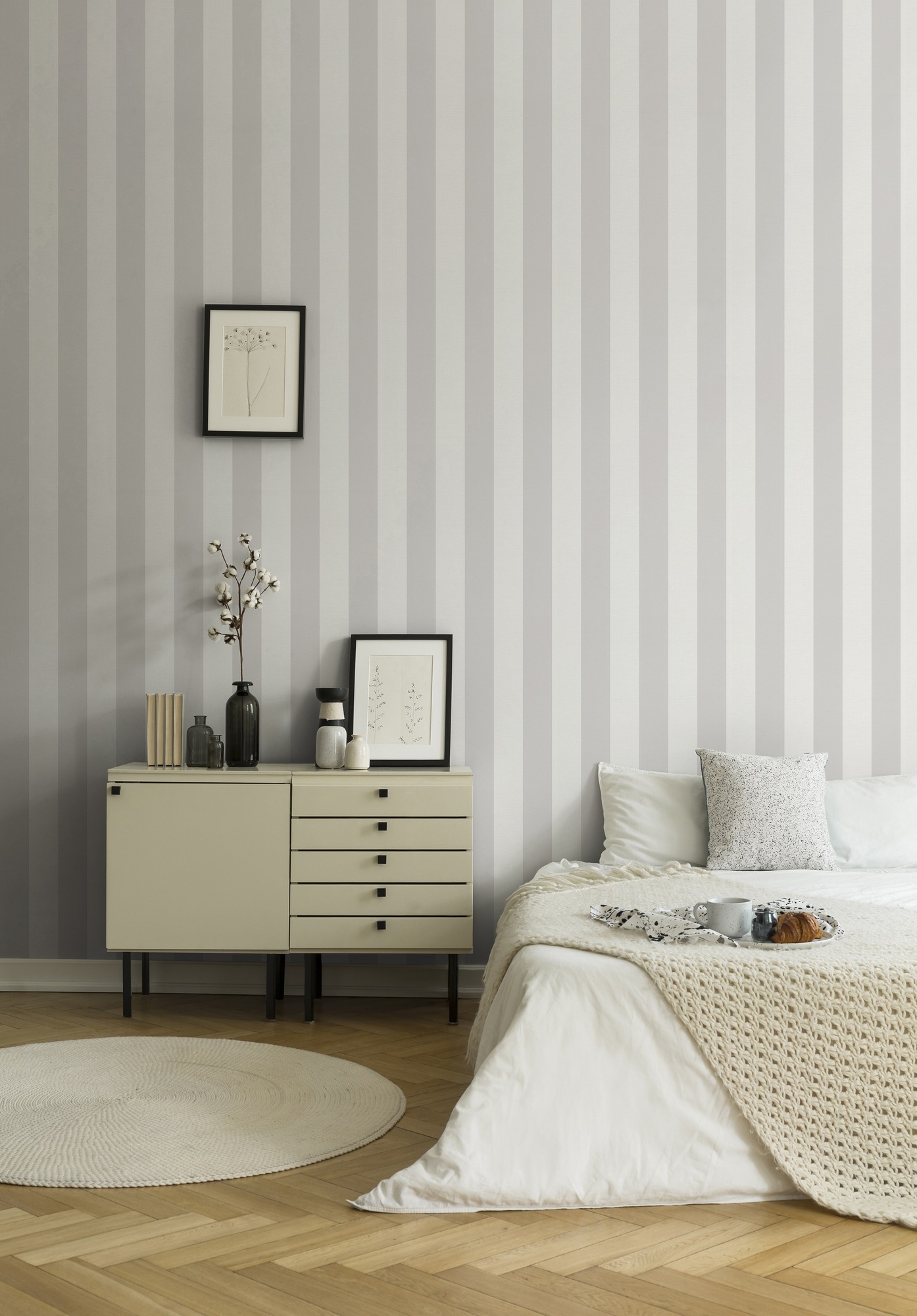 A.S. Création Vliestapete »Landhaustapete mit Streifen«, matt-gemustert-neutral, Babyblau Tapeten Wohnzimmer Schlafzimmer Küche modern Flur Design Büro