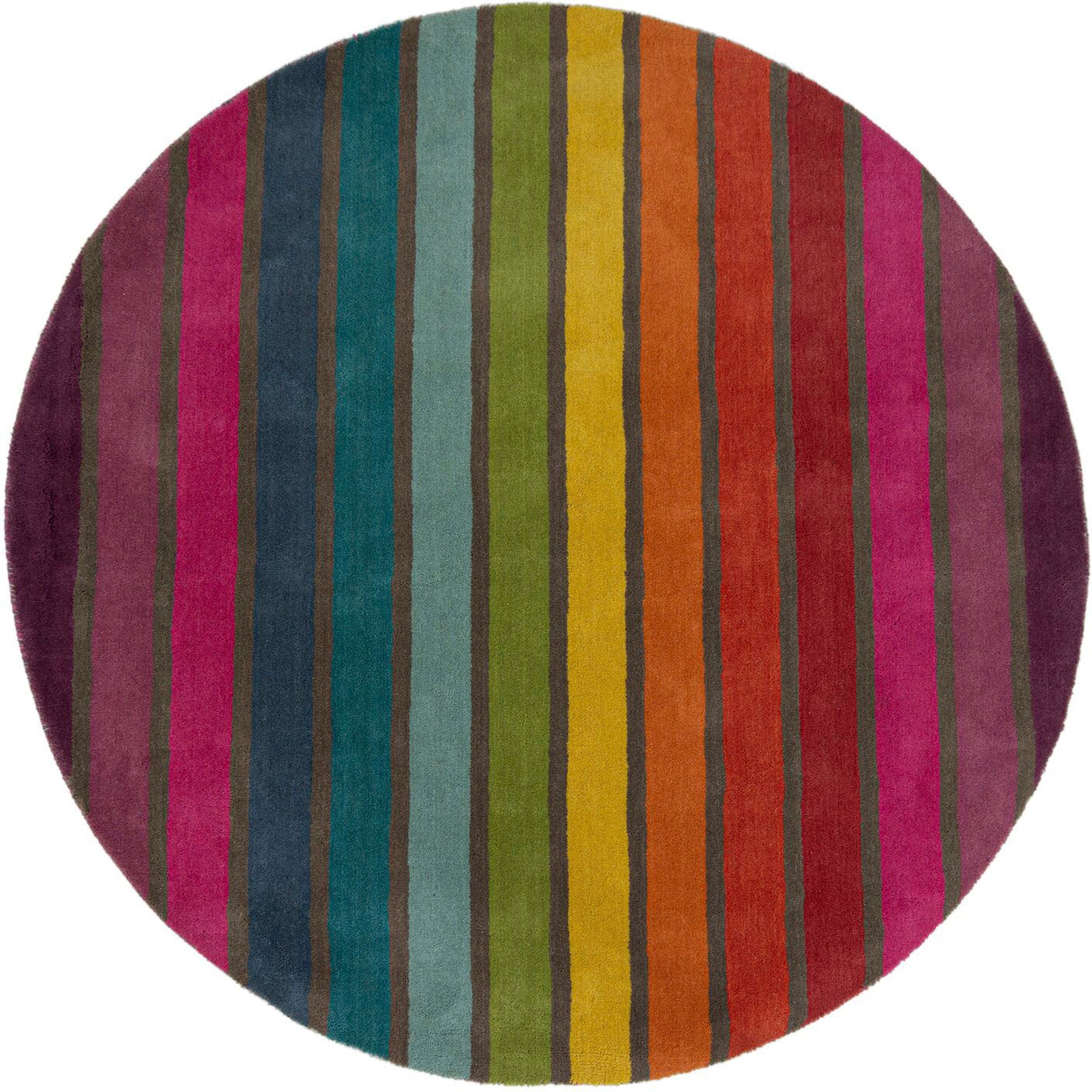 FLAIR RUGS Wollteppich »Candy«, rund, 10 mm Höhe, aus 100% Wolle, Design mi günstig online kaufen