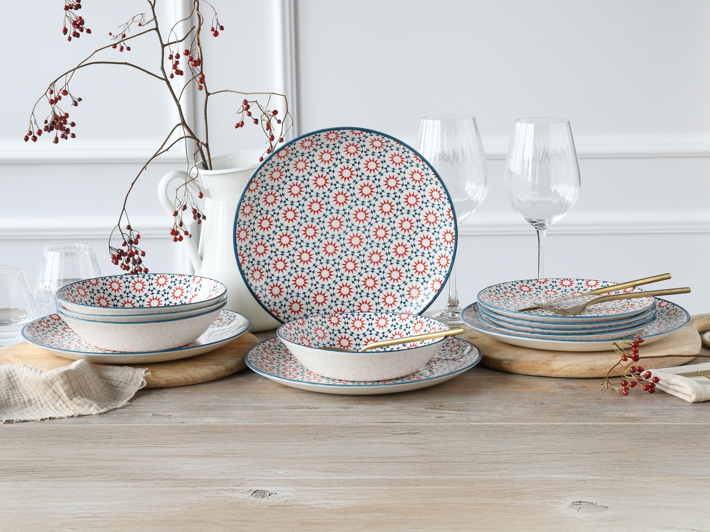 CreaTable Teller-Set »Stella« orientalisches Fliesenmotiv günstig online kaufen