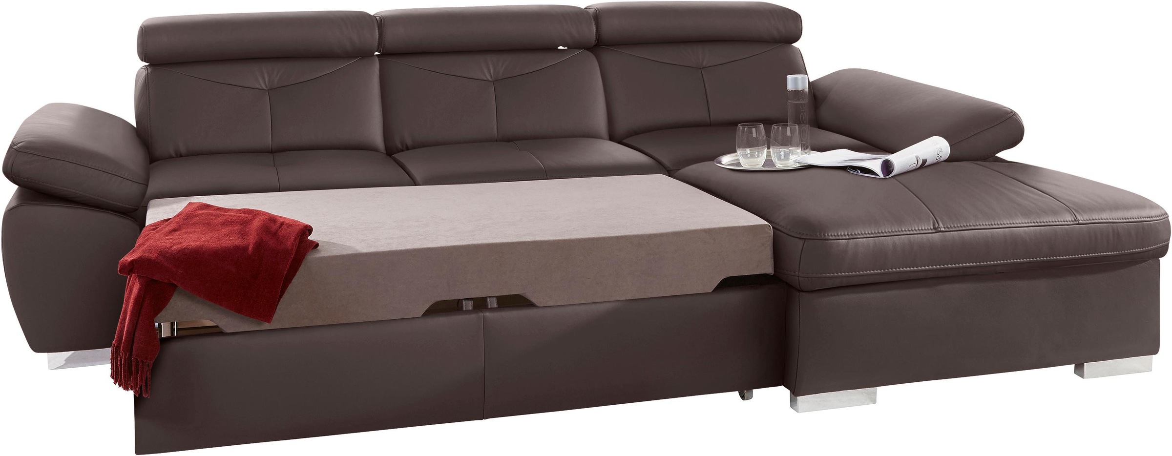 exxpo - sofa fashion Ecksofa »Spring, super bequem, mit Armteil- und Kopfte günstig online kaufen