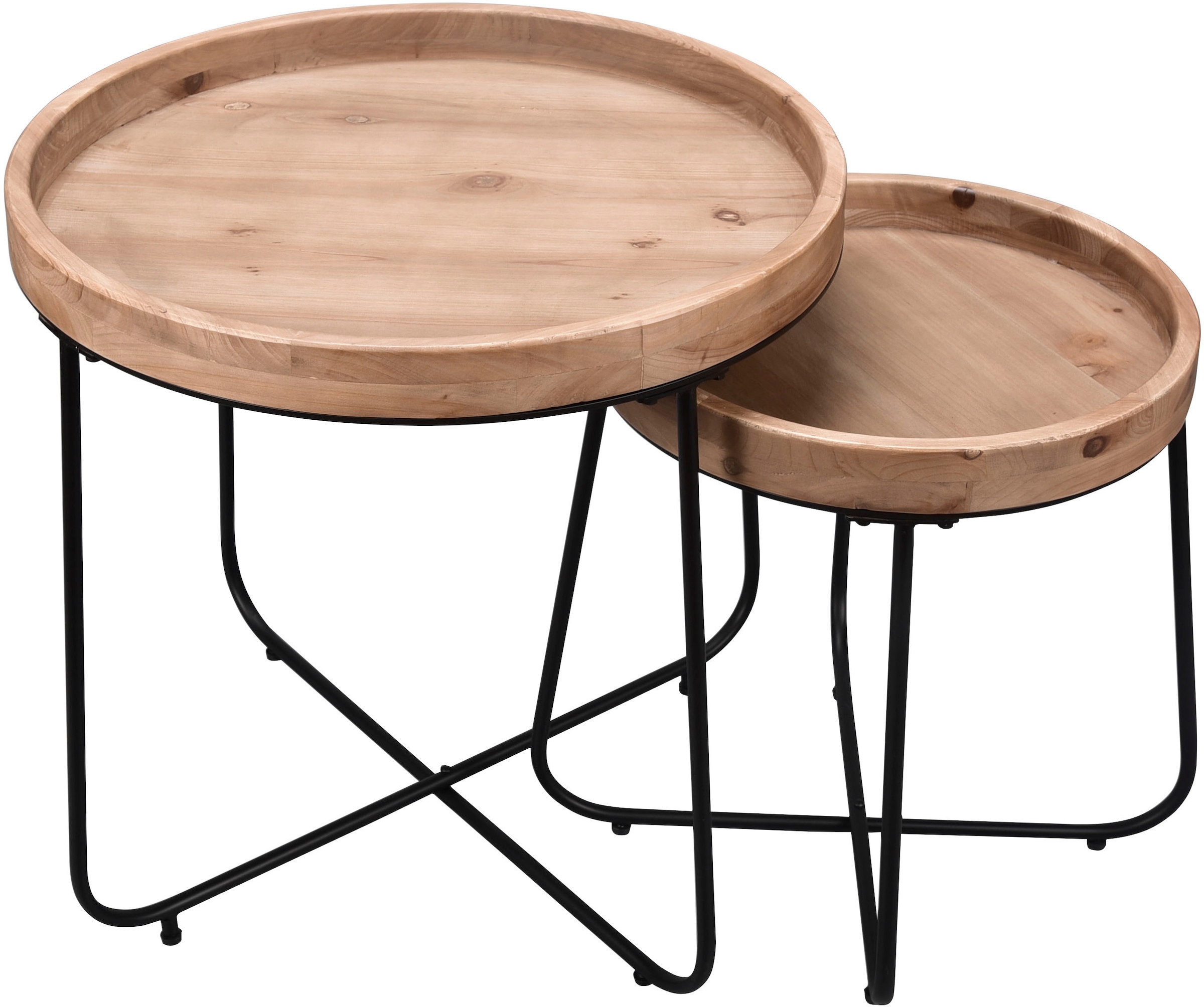 MIRRORS AND MORE Beistelltisch »Jette« 1 Stk. tlg. hochwertige Echtholzplatte