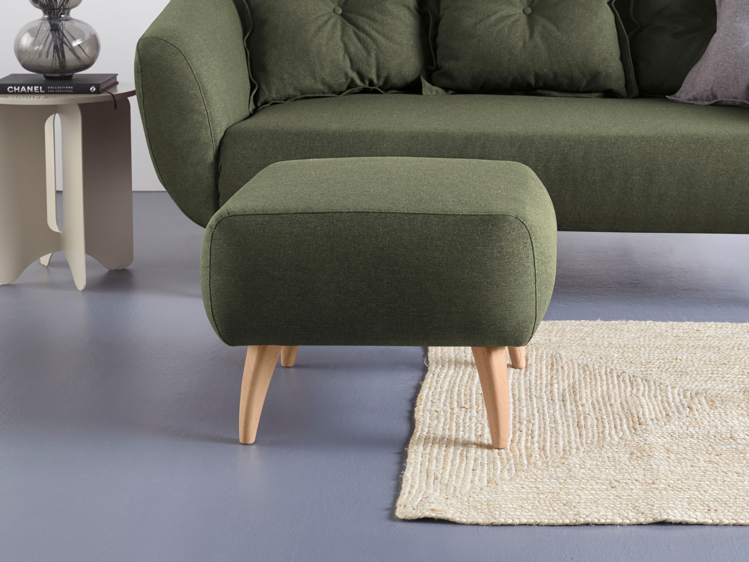 Home affaire Hocker »Baggio«, mit Holzfüßen