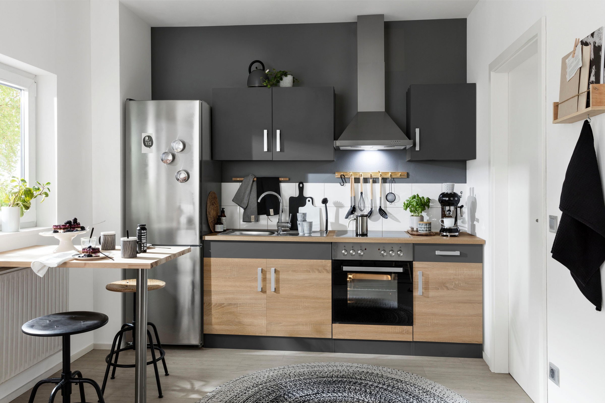 KOCHSTATION "KS-Gera" Breite 210 cm, wahlweise mit E-Gerät Herd-Set, mit Ar günstig online kaufen