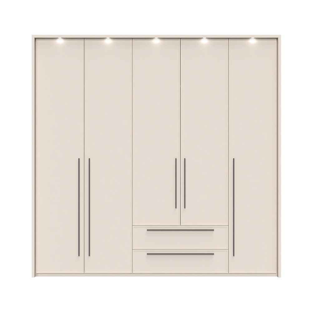Places of Style Drehtürenschrank »Opera mit oder ohne Kranz inkl. LED-Bel.,B92,137,182 oder 227 cm«, UV lackiert, Soft Close Funktion, Höhenverstellbare Füße