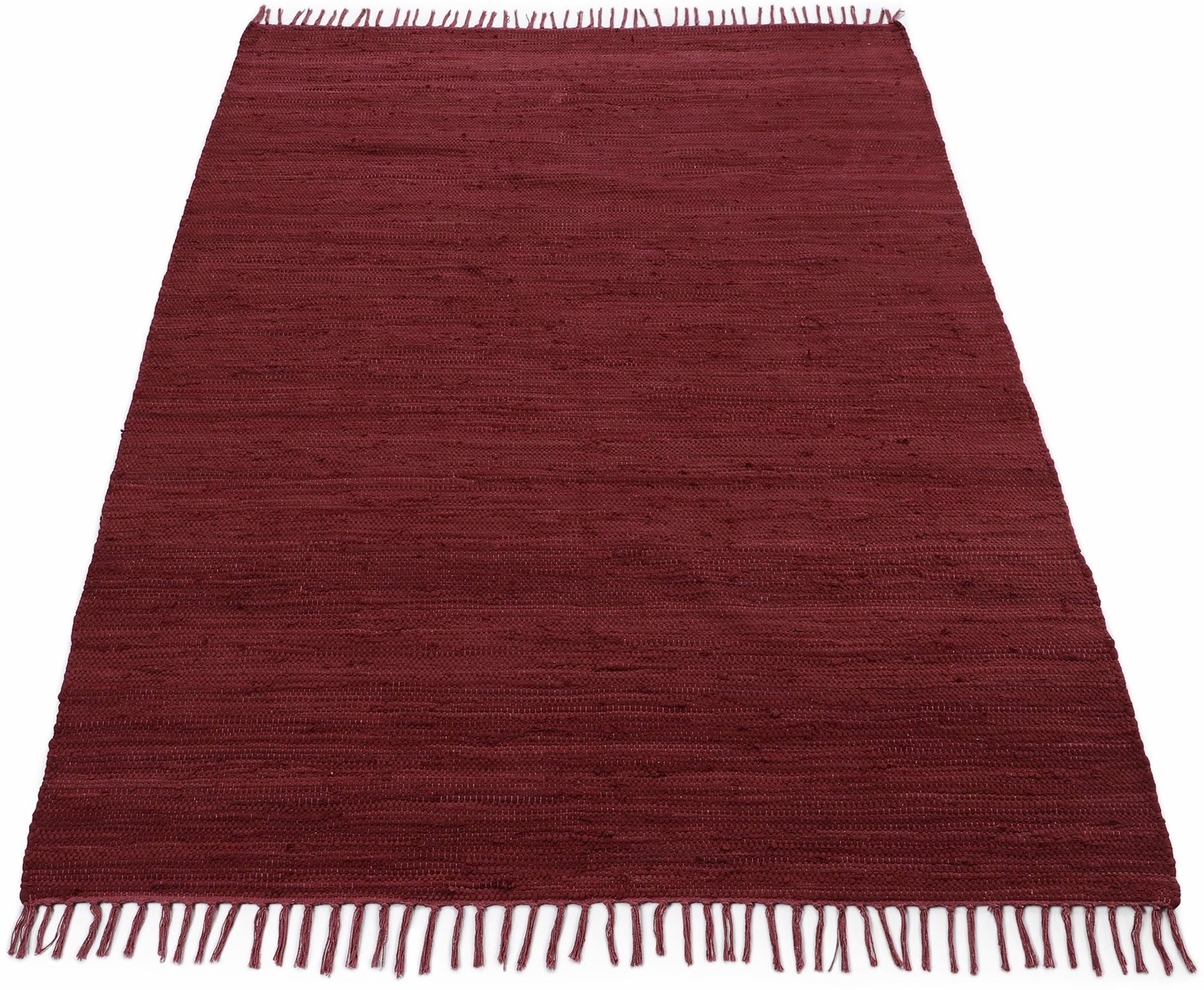 OTTO home Teppich »Handweb Uni, Wendeteppich« rechteckig 5 mm Höhe Fleckerl günstig online kaufen