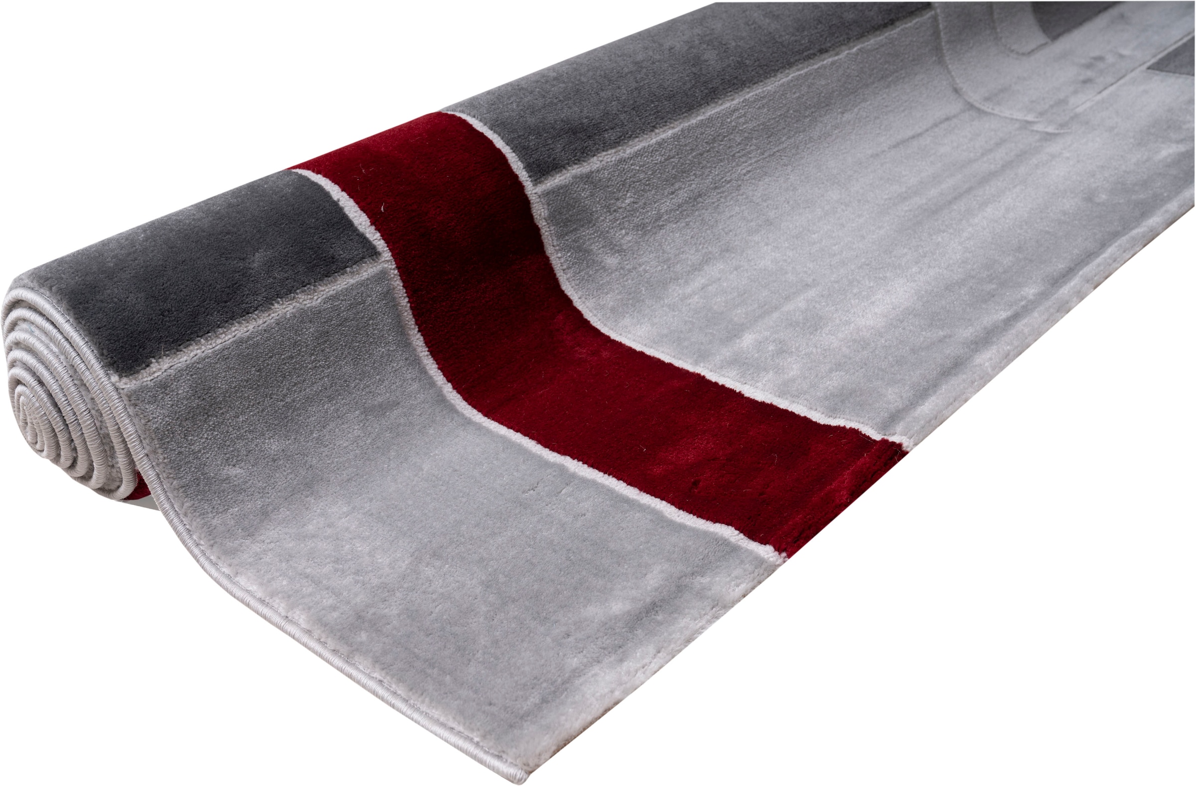Home affaire Läufer »Anesa«, rechteckig, 12 mm Höhe, mit handgearbeitetem Konturenschnitt, flacher Teppich-Läufer, geometrisches Muster, Kurzflor, Weich, Pflegeleicht, ideale Teppiche für Wohnzimmer, Schlafzimmer, Esszimmer, Diele/Flur