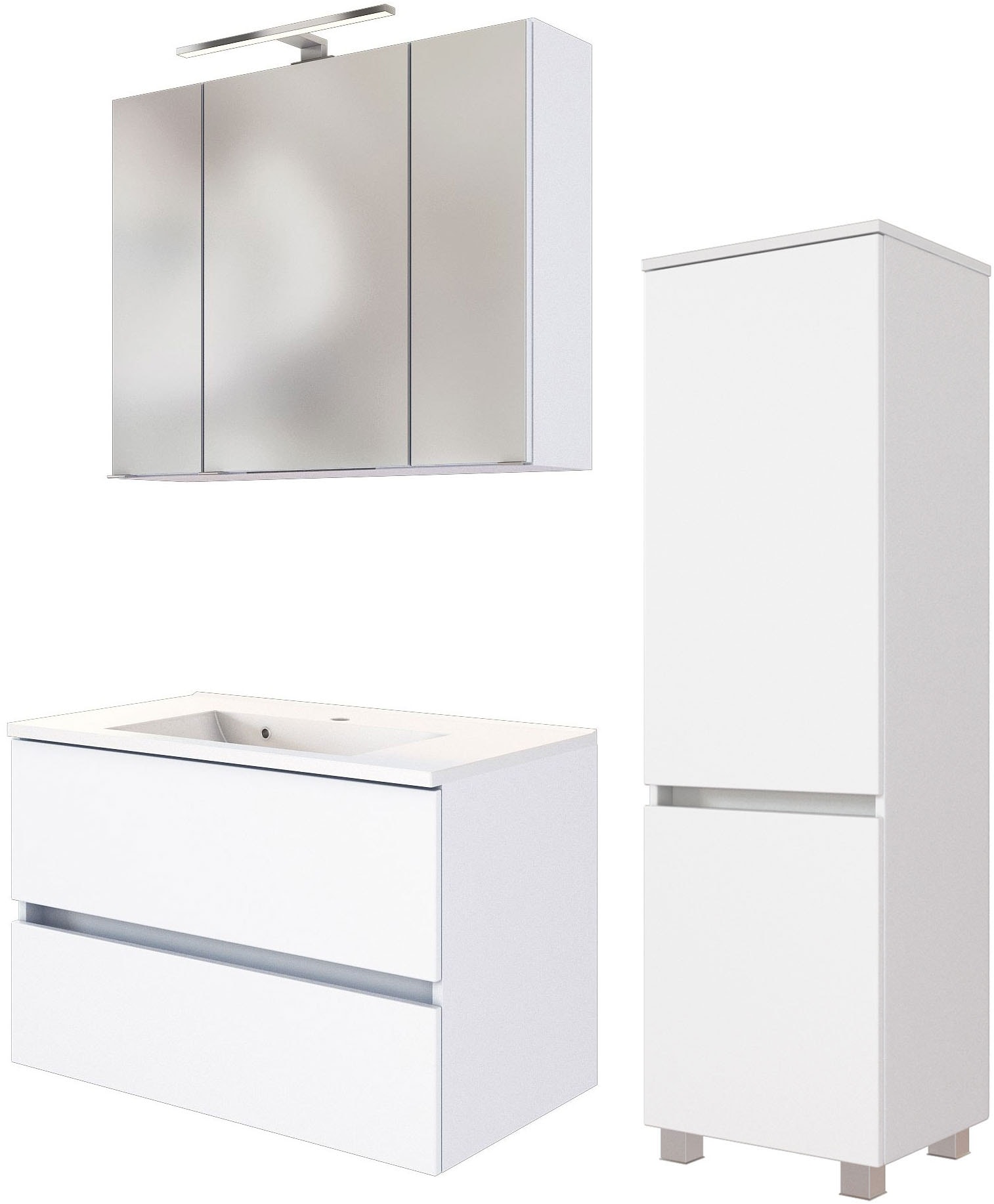 welltime Badmöbel-Set »Welltime Möbel Baabe Waschtisch-Set 3tlg. oder 5tlg. günstig online kaufen