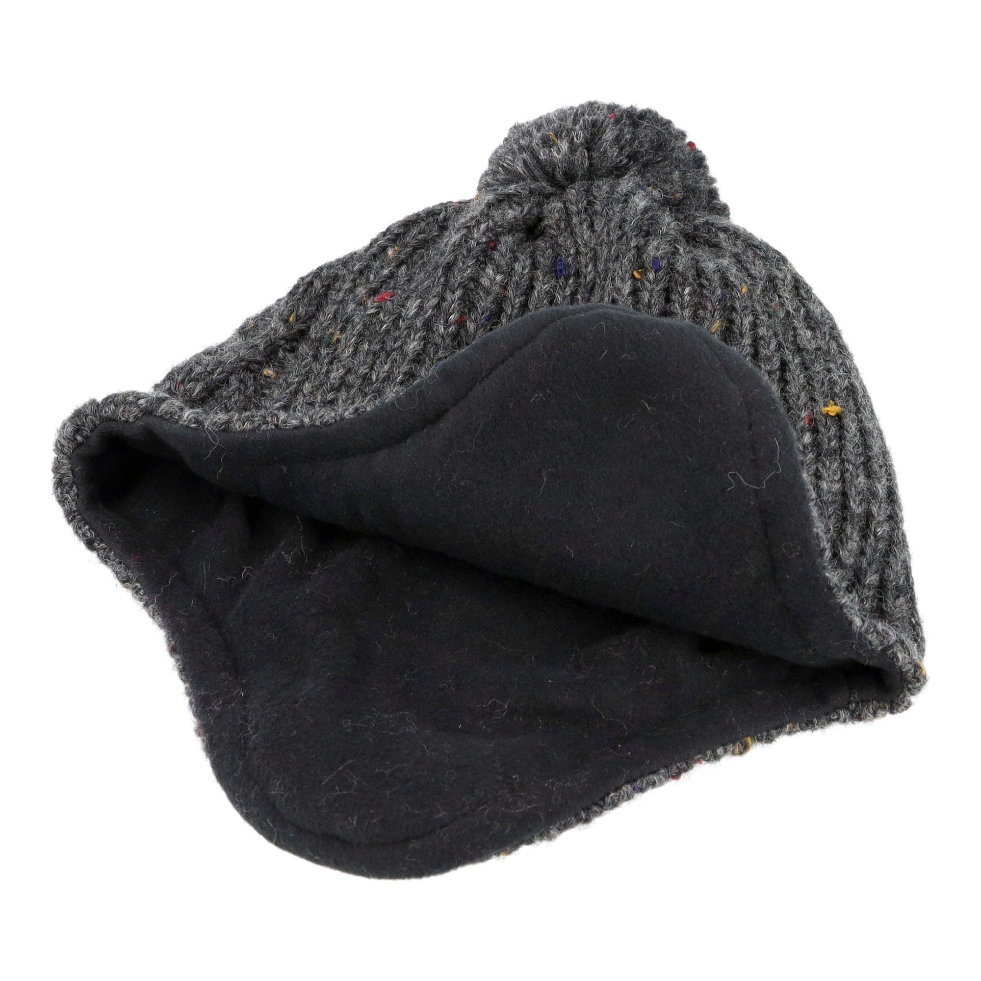 MAXIMO Strickmütze Wollanteil, gefüttert, Ohrenklappen, mit Bommel