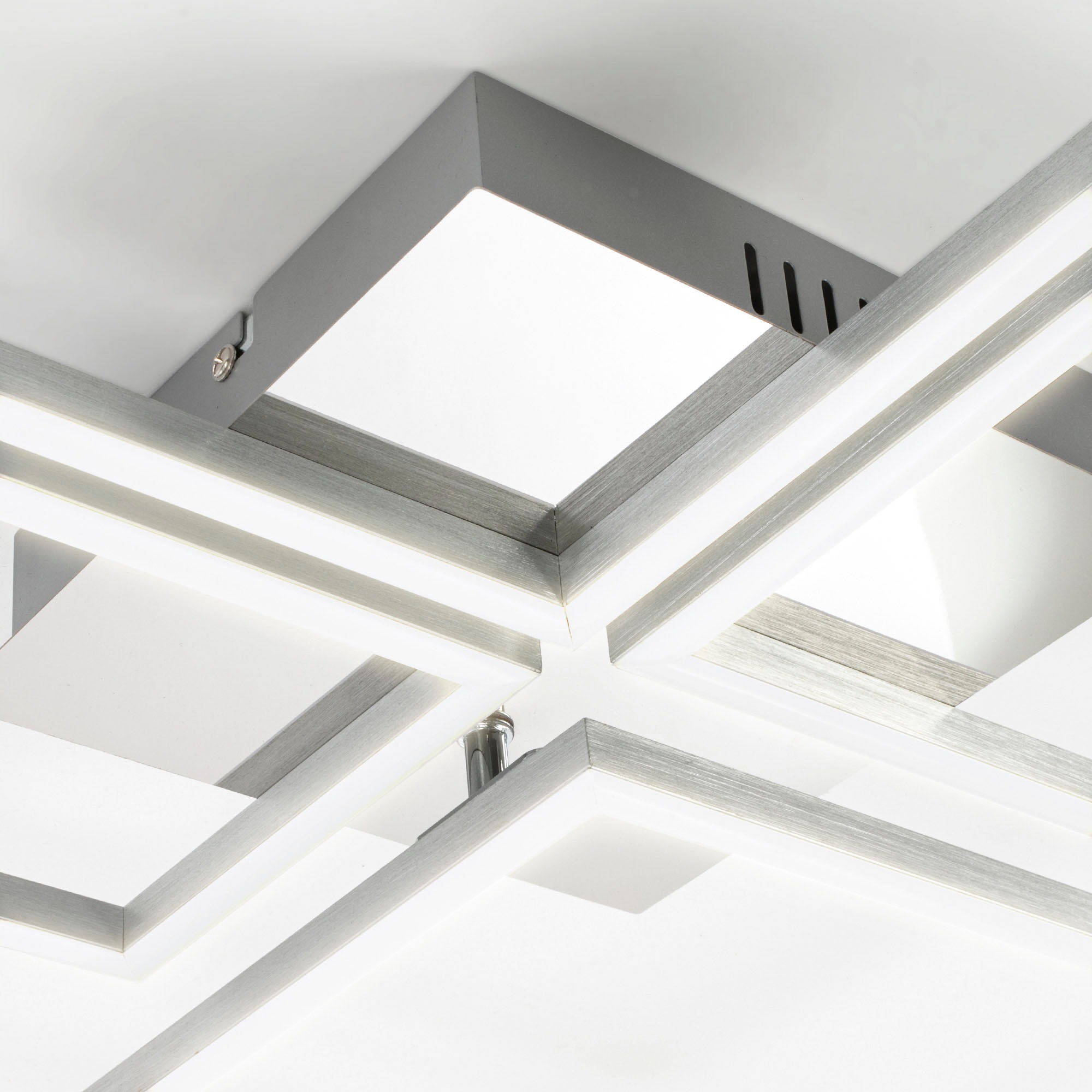 Briloner Leuchten LED Deckenleuchte »3093018 FRAME«, Leuchtmittel LED-Board | LED fest integriert, Deckenlampe, 75x46,7x7,5cm, Chrom-Alu, Wohnzimmer, Schlafzimmer