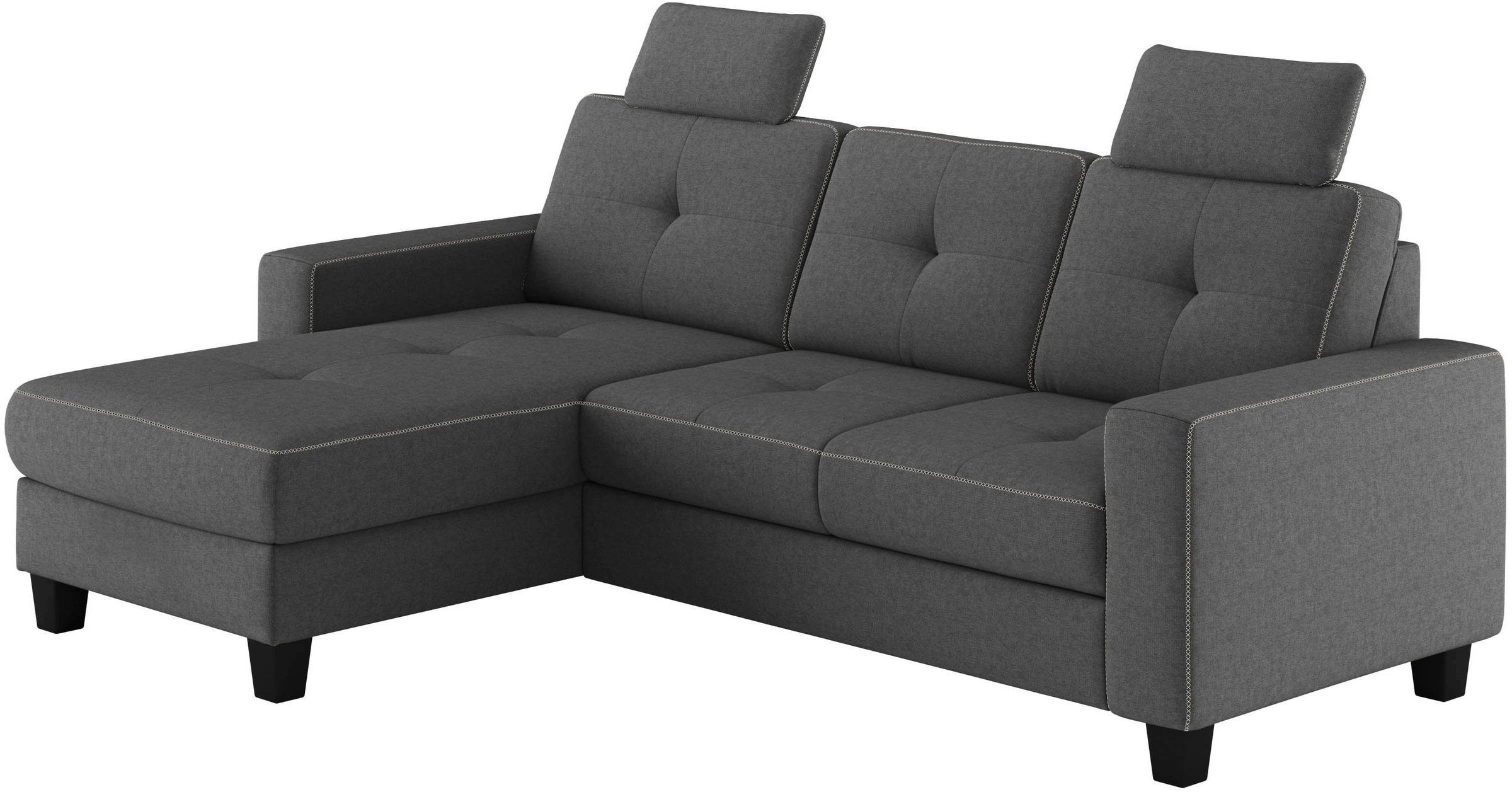 Places of Style Ecksofa »Varese«, wahlweise mit Bettfunktion und Bettkasten