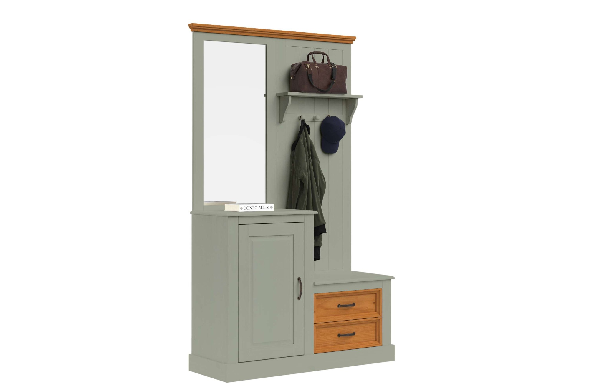 Home affaire Garderobenschrank »Selma«, Kompaktgarderobe, mit Spiegel, Haken und Hutablage, Breite 110 cm