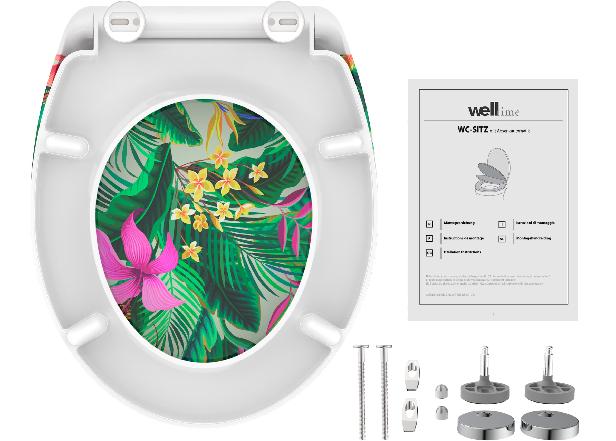 welltime WC-Sitz »TROPICAL«, Mit Absenkautomatik & Schnellverschluss