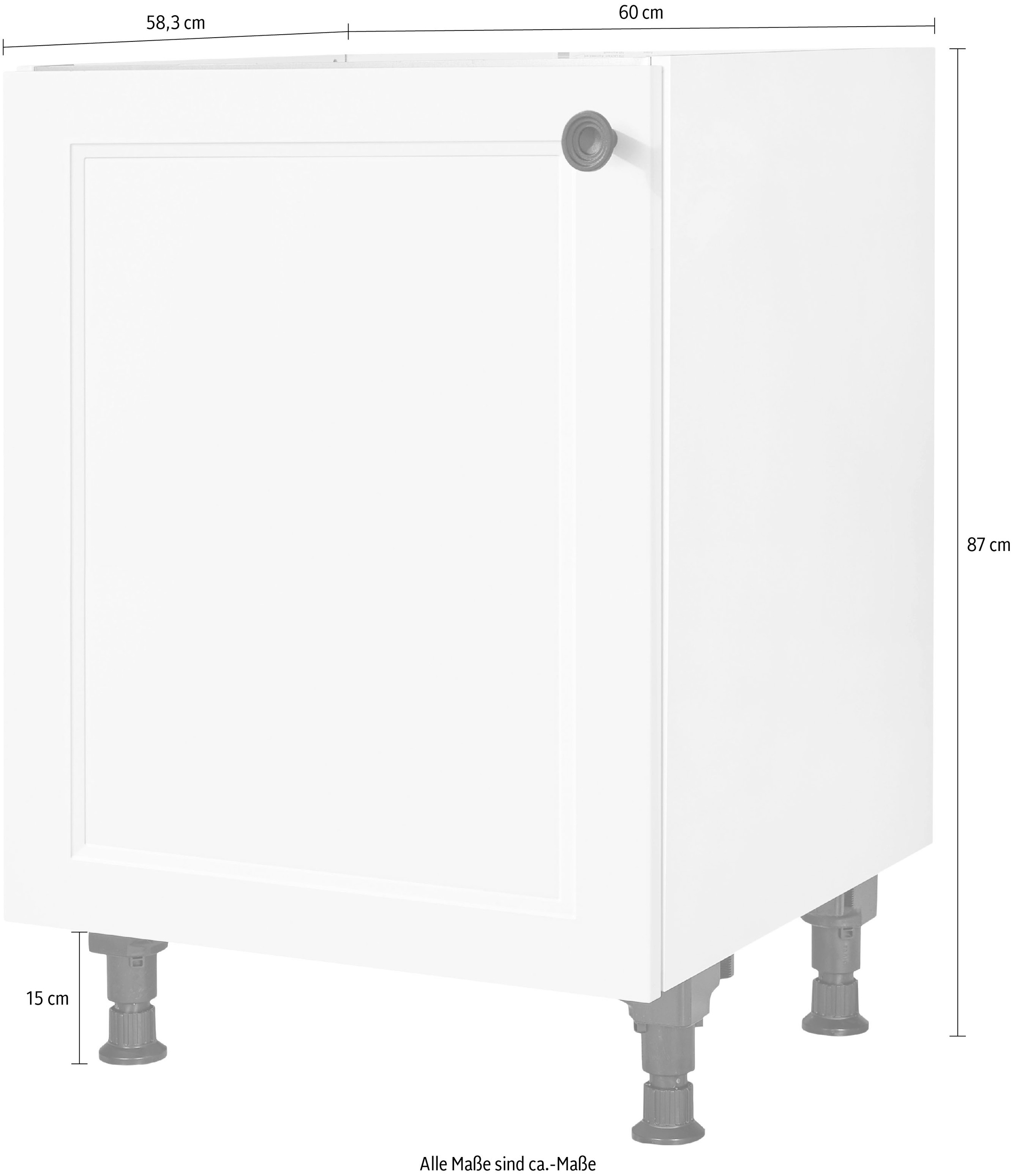 nobilia® Spülenschrank »"Cascada", Ausrichtung wählbar, vormontiert, in den Breiten«, 45 und 60 cm, mit höhenverstellbaren Sockelfüßen